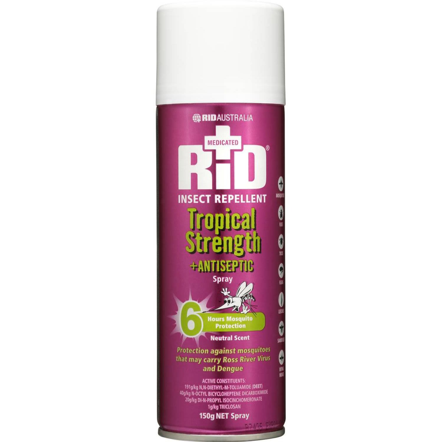 Rid Insect Repellent Tropical Strength Spray, 150 Gram
