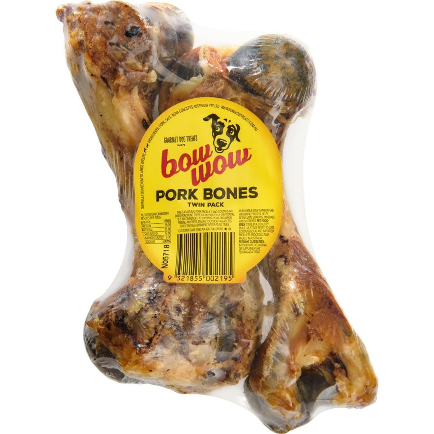 Bow Wow Treats Pork Bones, 2 Each