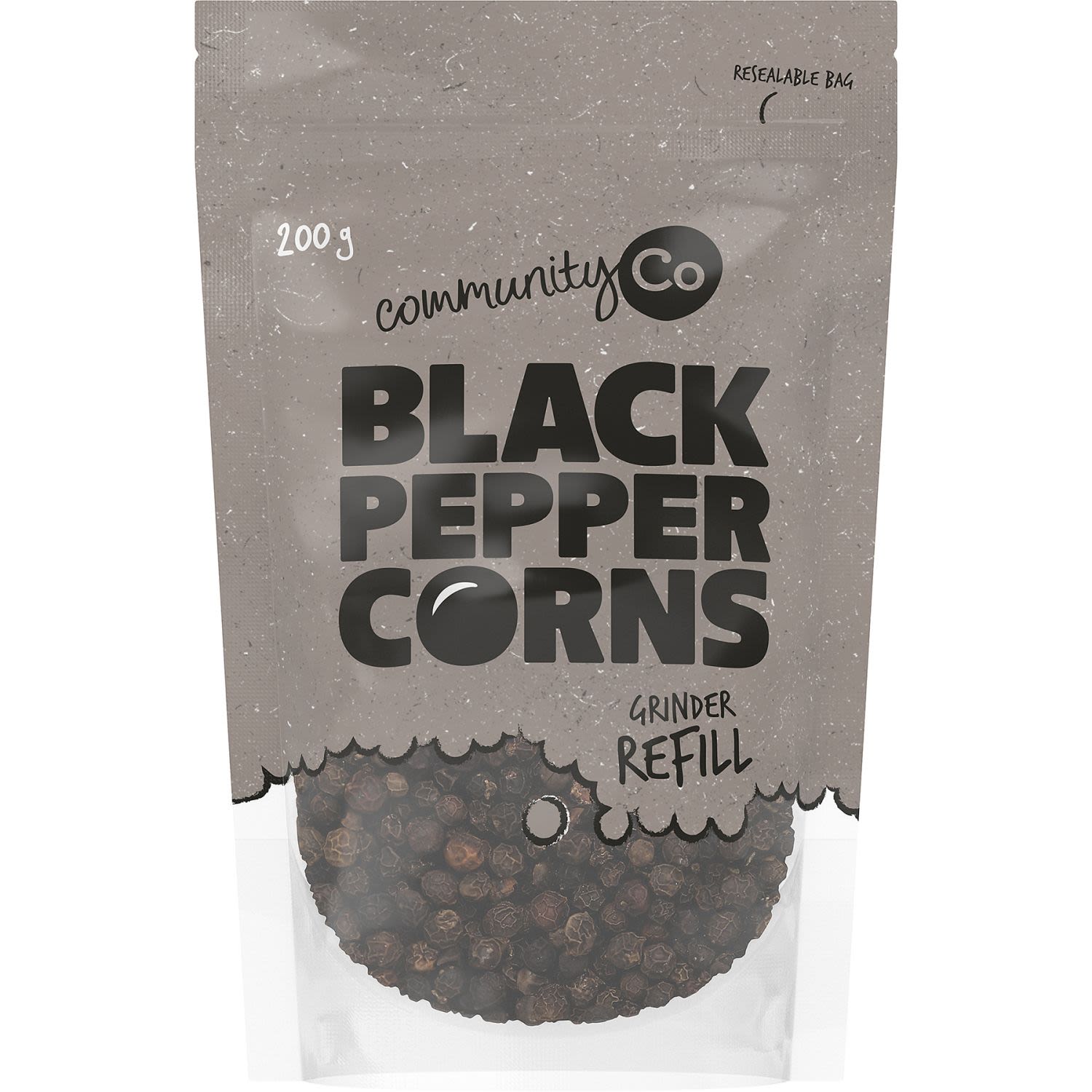 Community Co Black Peppercorn Refill, 200 Gram