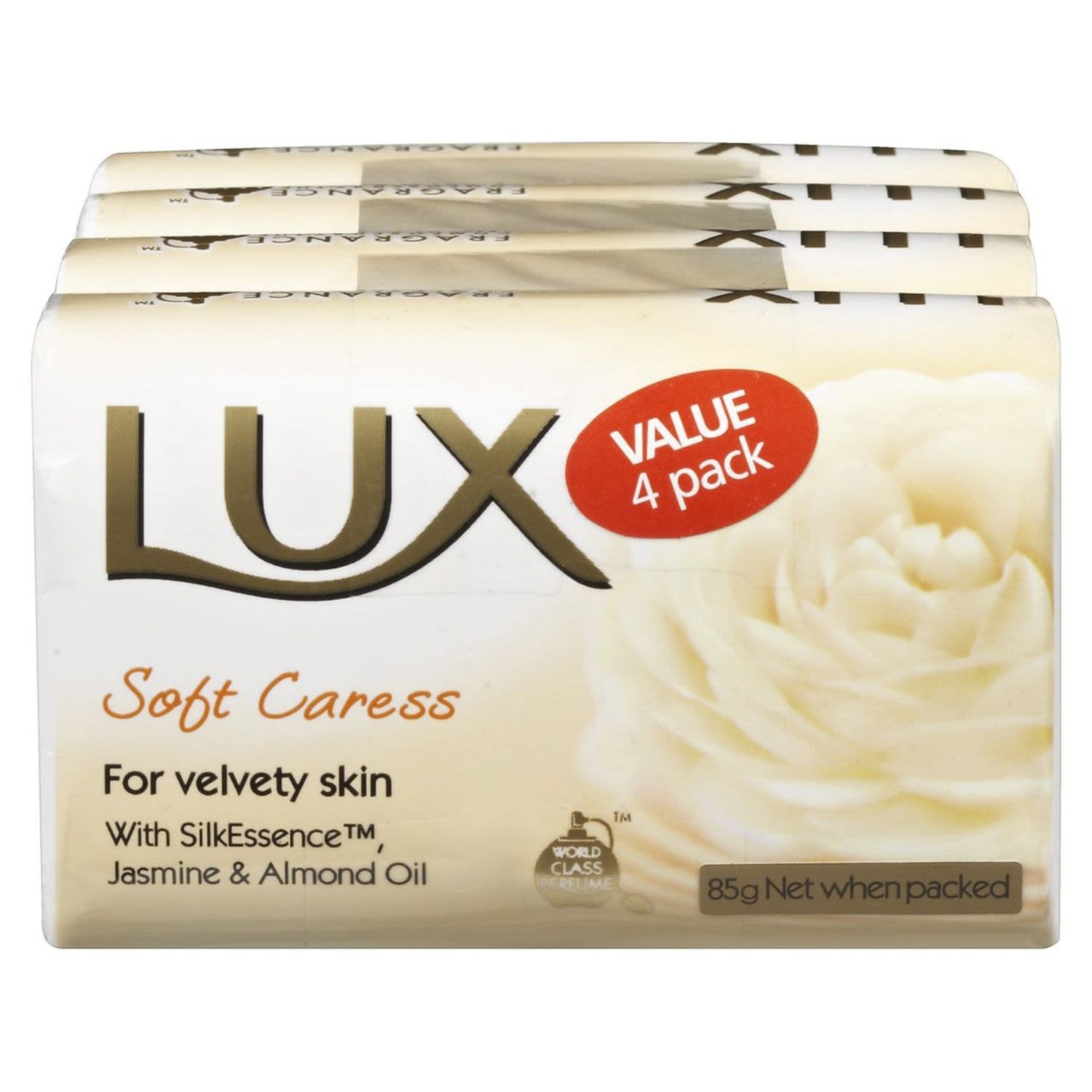 Lux Bar Soap Soft Caress, 4 Each
