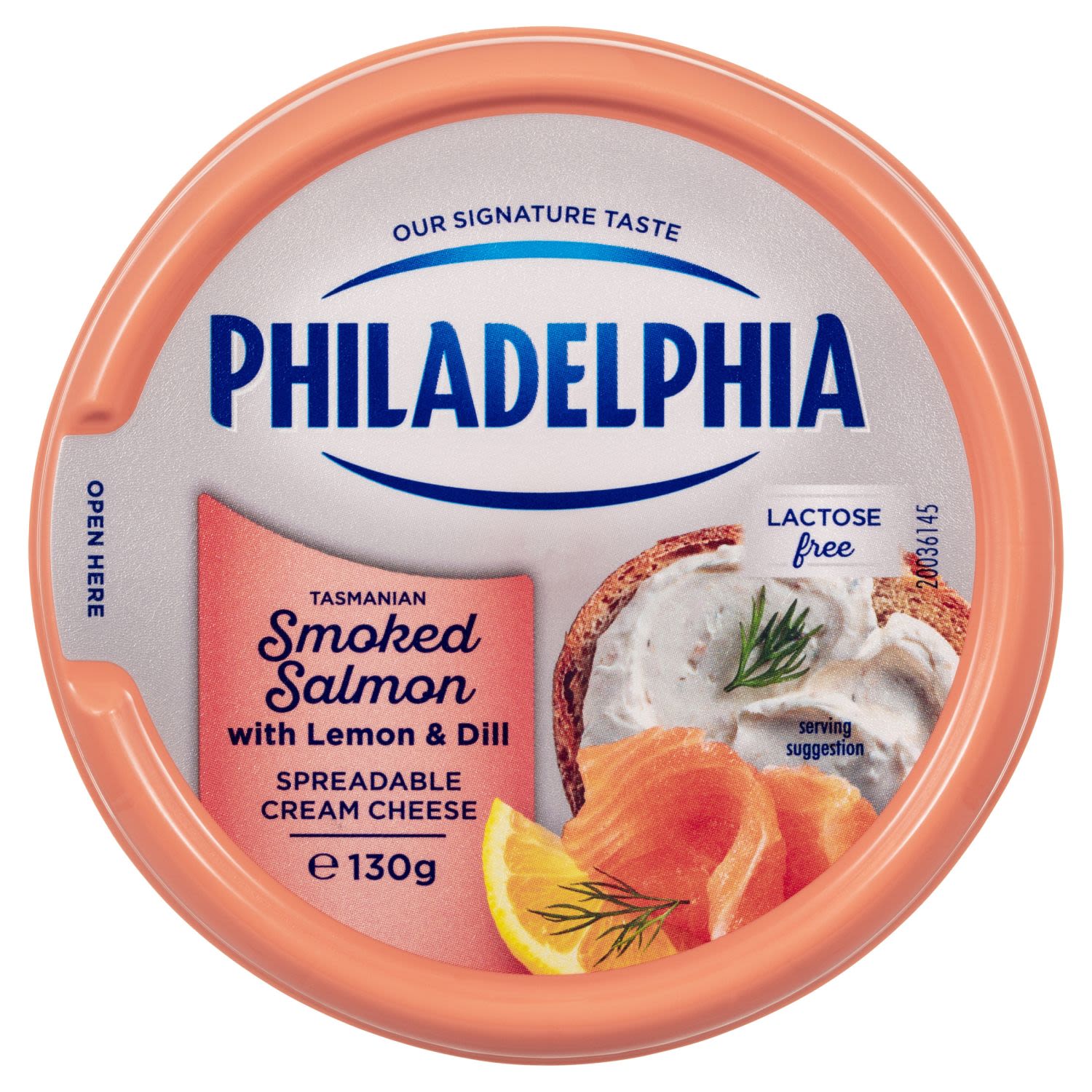 Philadelphia Flavoured Spreadable Smoked Salmon with Lemon and Dill, 130 Gram