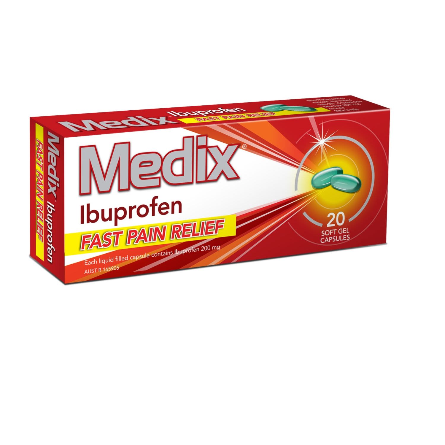 Medix Ibuprofen Soft Gel Caps, 20 Each
