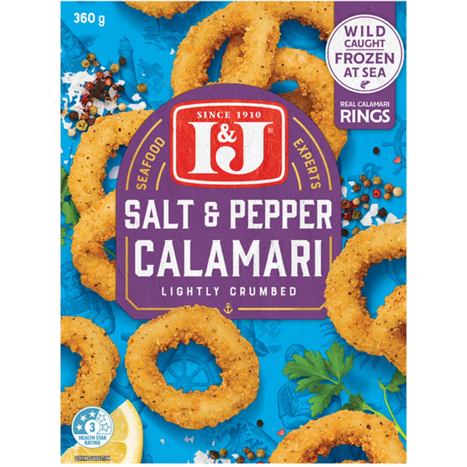 I & J Salt & Pepper Calamari, 360 Gram