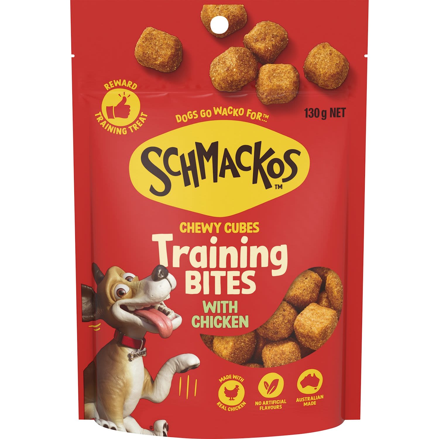 Schmackos Tasty Bites Dog Treat Chewy Cubes with Chicken Chew