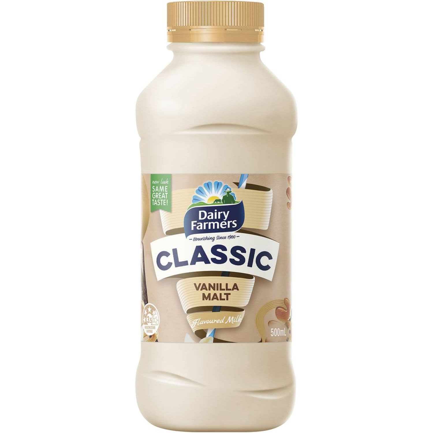 Dairy Farmers Classic Vanilla Malt Flavoured Milk, 500 Millilitre