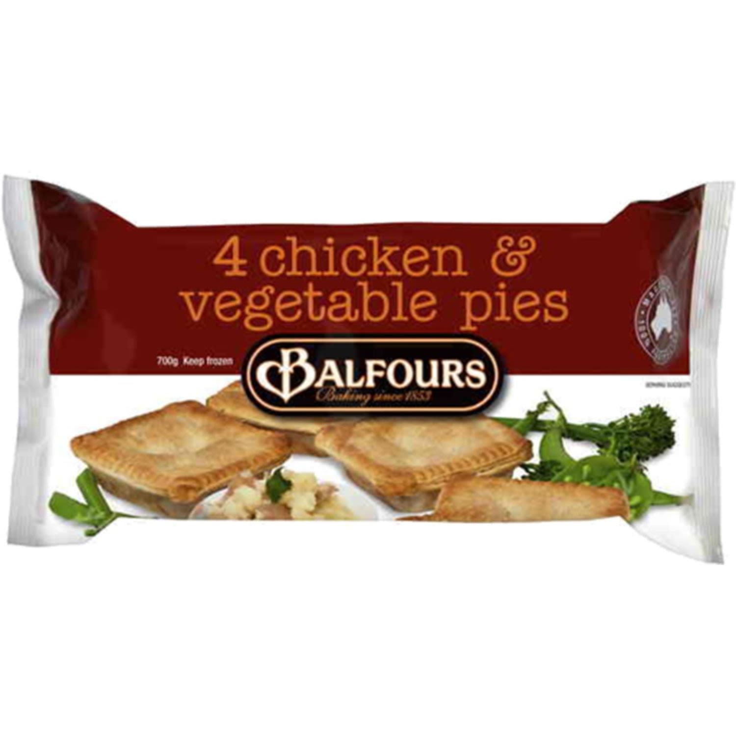 Balfours Pie Chicken & Vegetable, 4 Each