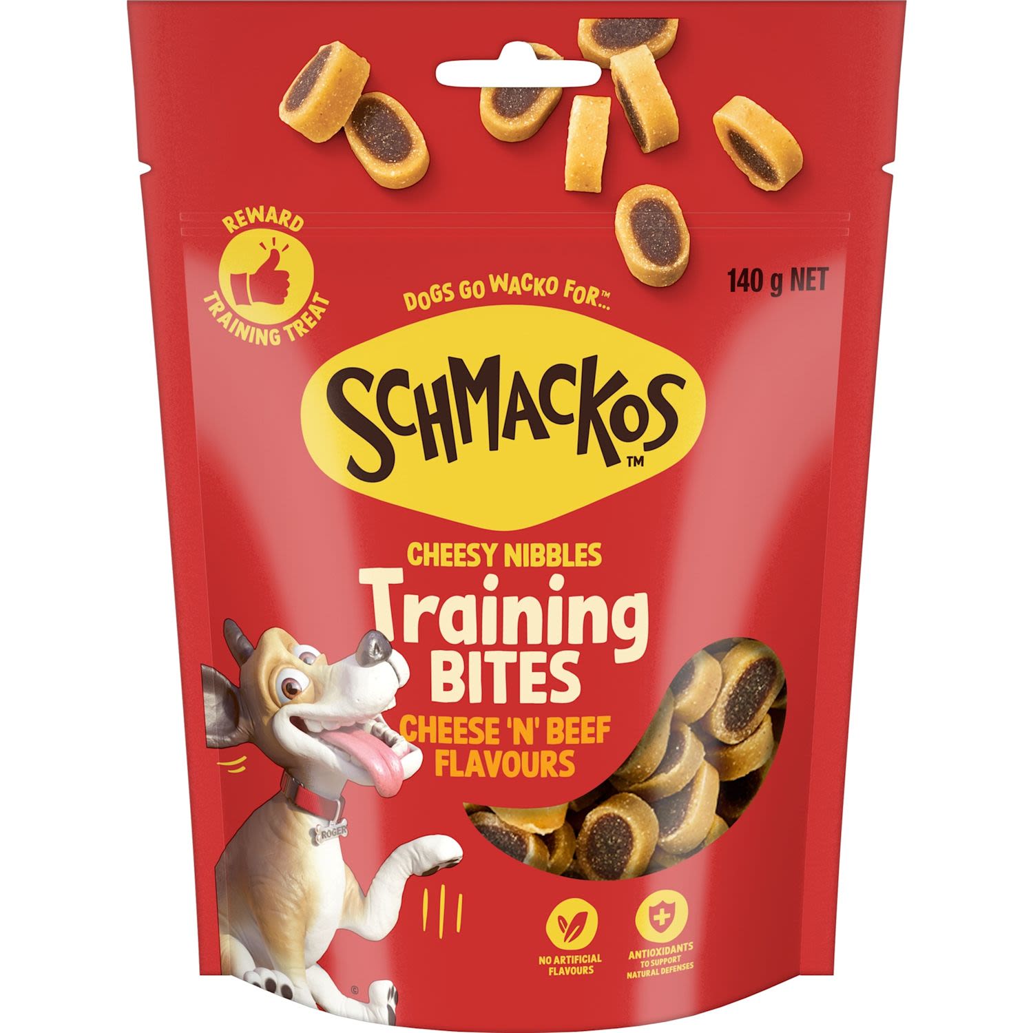 Schmackos Tasty Bites Cheesy Nibbles Cheese & Beef Dog Treats