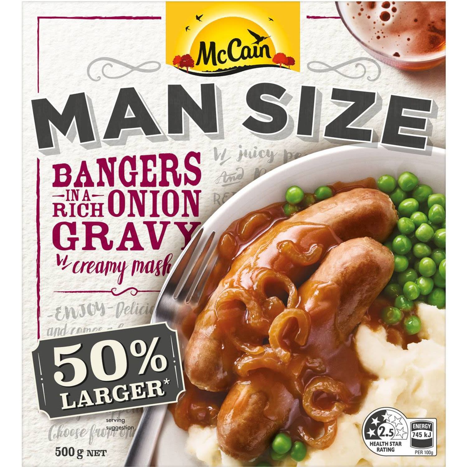 McCain Man Size Bangers & Mash