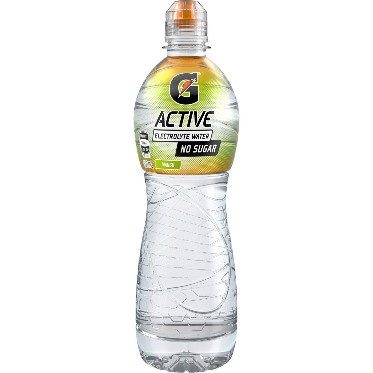 G Active electrolyte water contains the critical electrolytes to help replace what’s lost in sweat and fuel you to perform at your best, all with zero carbs and minimal calories to compliment your nutritional efforts. You lose a whole lot more than water when you sweat. Losses in fluids and electrolytes can negatively impact performance. During training and exercise, you burn off vital energy needed to continue competing with the best. Gatorade is the Number 1 sports rehydration drink on the planet scientifically formulated to help refuel to support the demands you put on your body, which is why it's trusted by some of the world's best athletes. G Active Mango electrolyte water is no different. Available in a convenient 600mL sports drink bottle to help replenish and hydrate your body on-the-go. NOTHING BEATS GATORADE. <br /> <br />