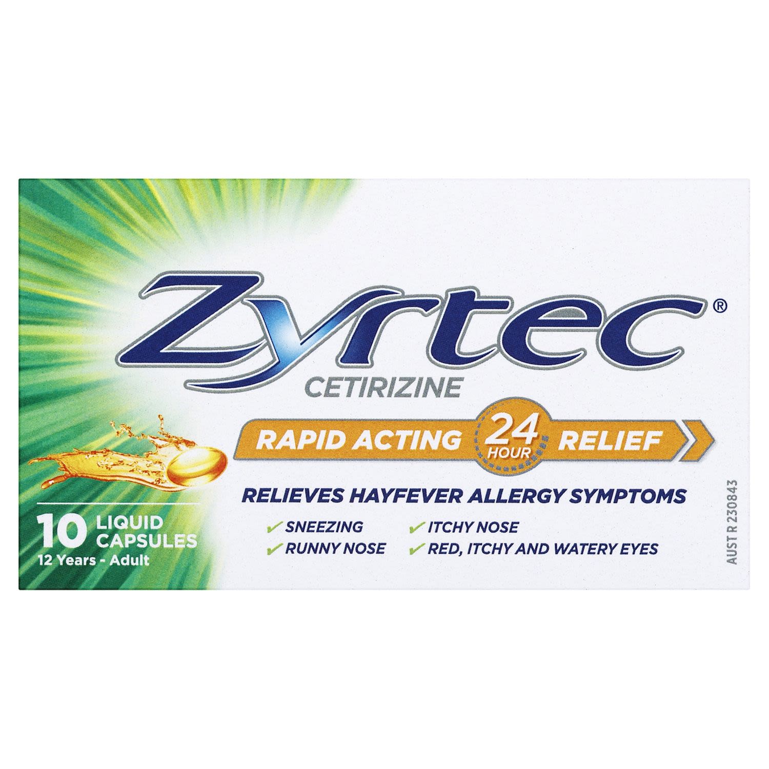Zyrtec Hay Fever Rapid Acting Liquid Capsules