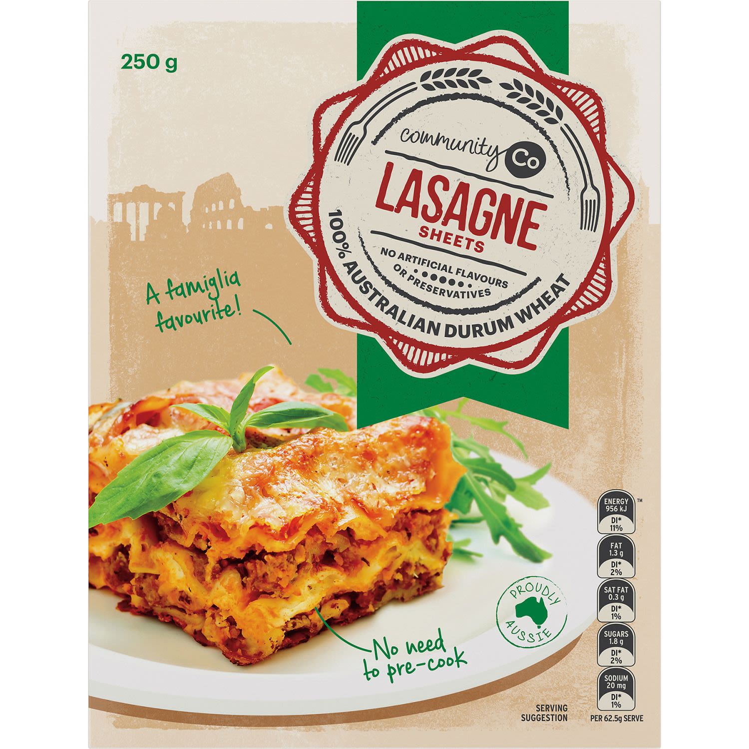 Community Co Pasta Lasagne, 250 Gram