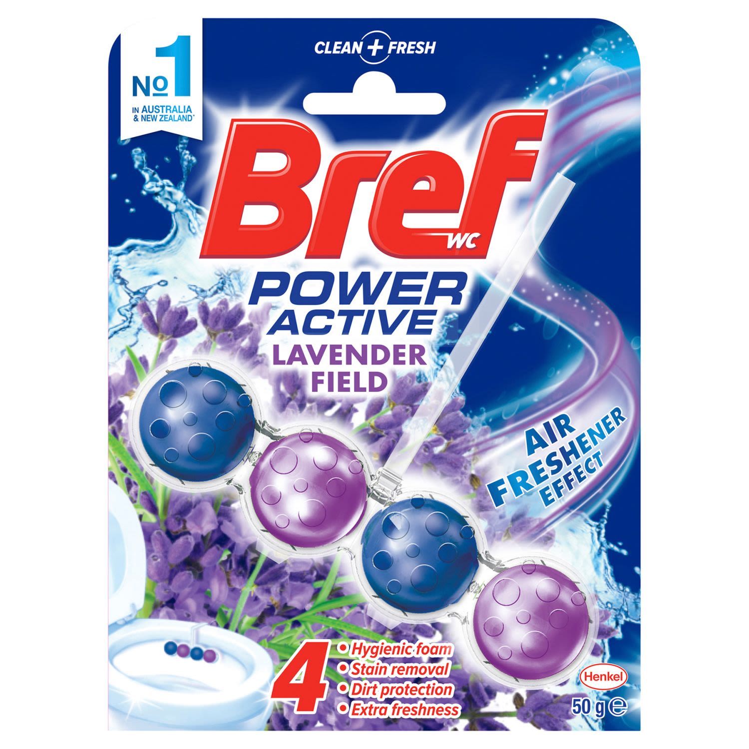 Bref Power Active Toilet Cleaner Block Lavender, 50 Gram