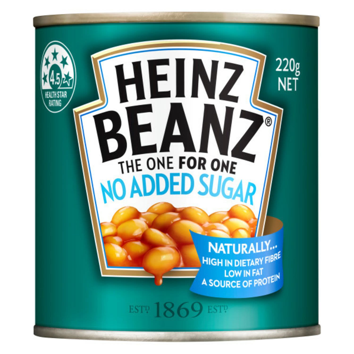 Heinz Baked Beans No Added Sugar, 220 Gram