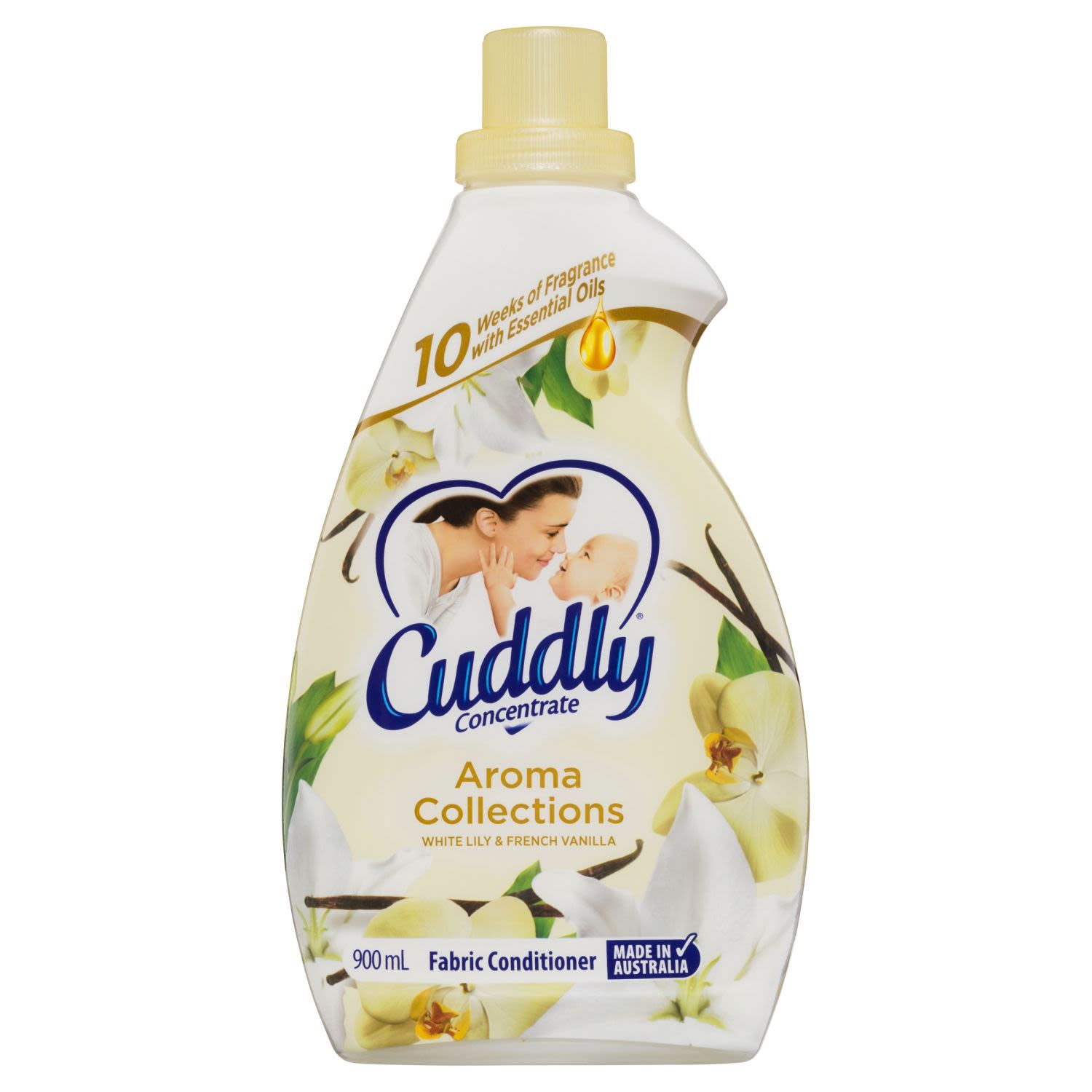 Cuddly Aroma Collections Concentrate Fabric Softener Conditioner White Lily & French Vanilla, 900 Millilitre