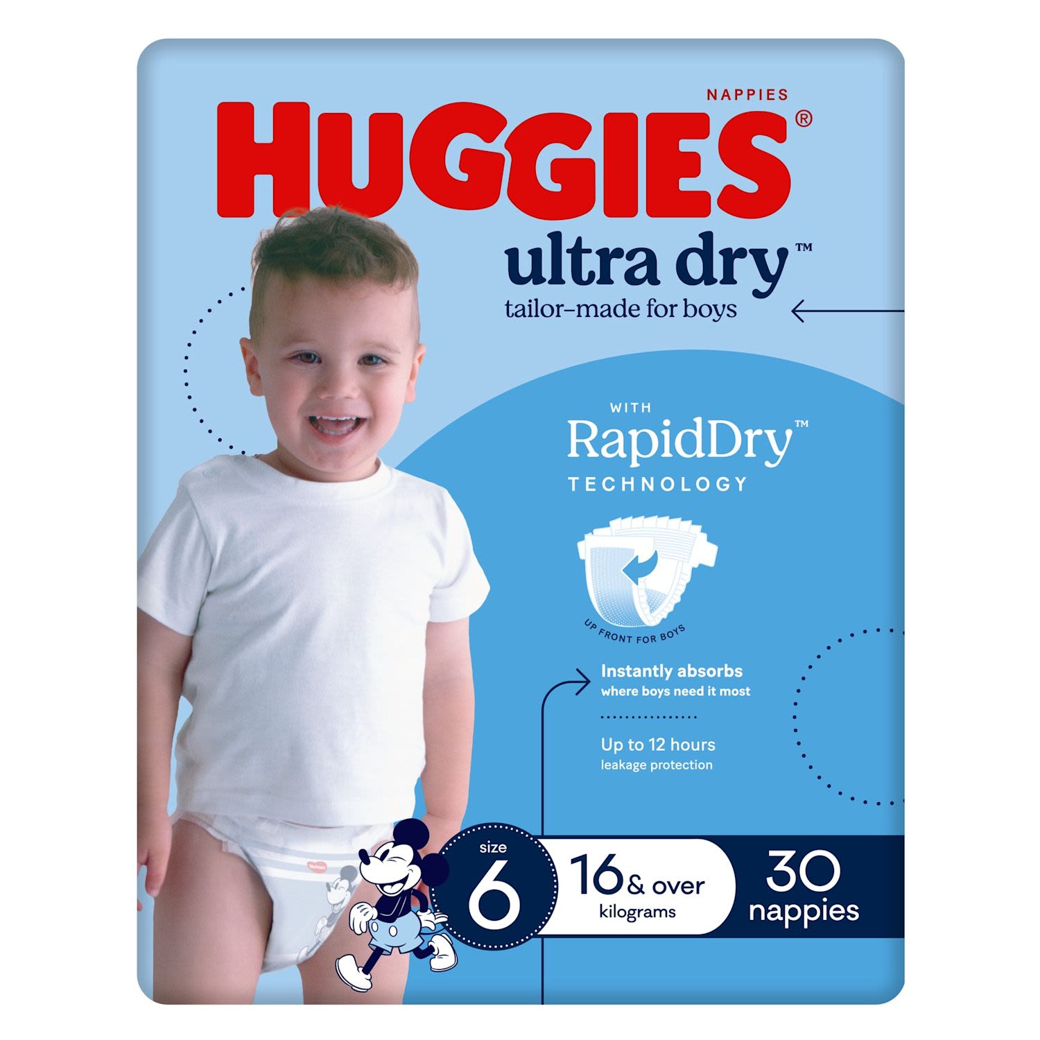 Huggies Ultra Dry Nappies Boys Size 6 (16kg+)