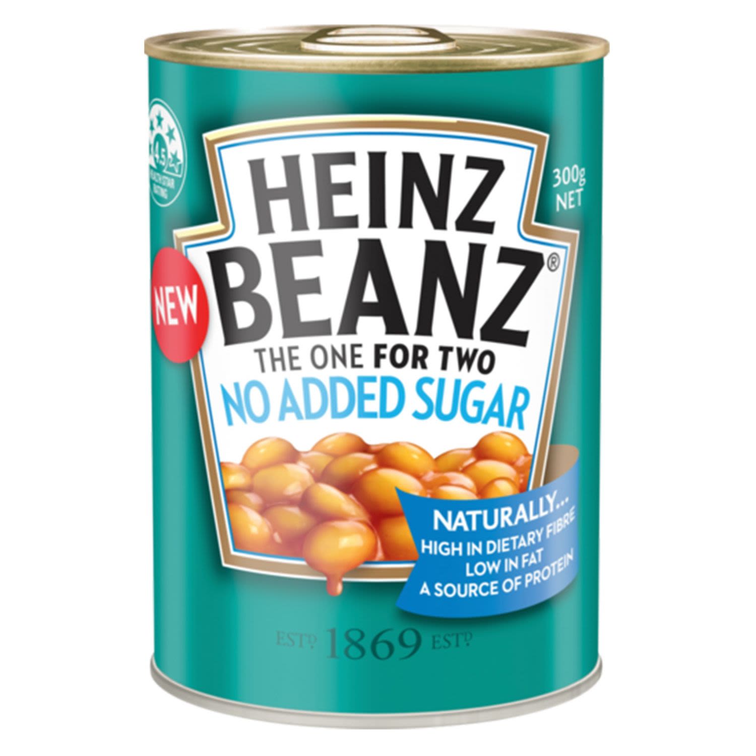 Heinz Baked Beans No Added Sugar, 300 Gram