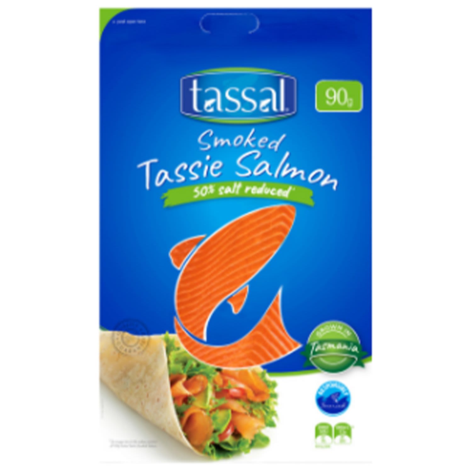Tassal Tassie Salt Reduced Cold Smoked Salmon, 90 Gram