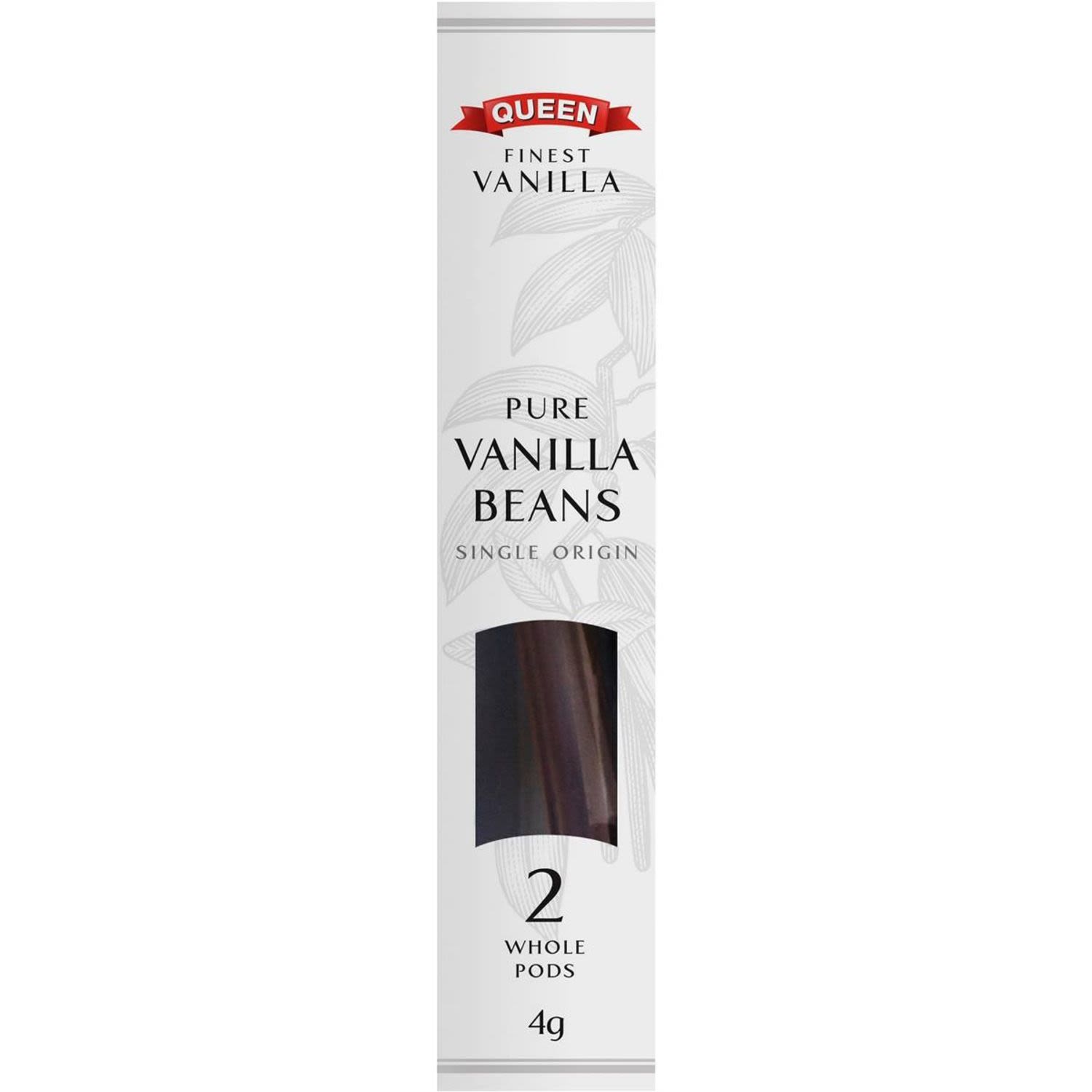 Queen Finest Vanilla Bean Pods, 4 Gram