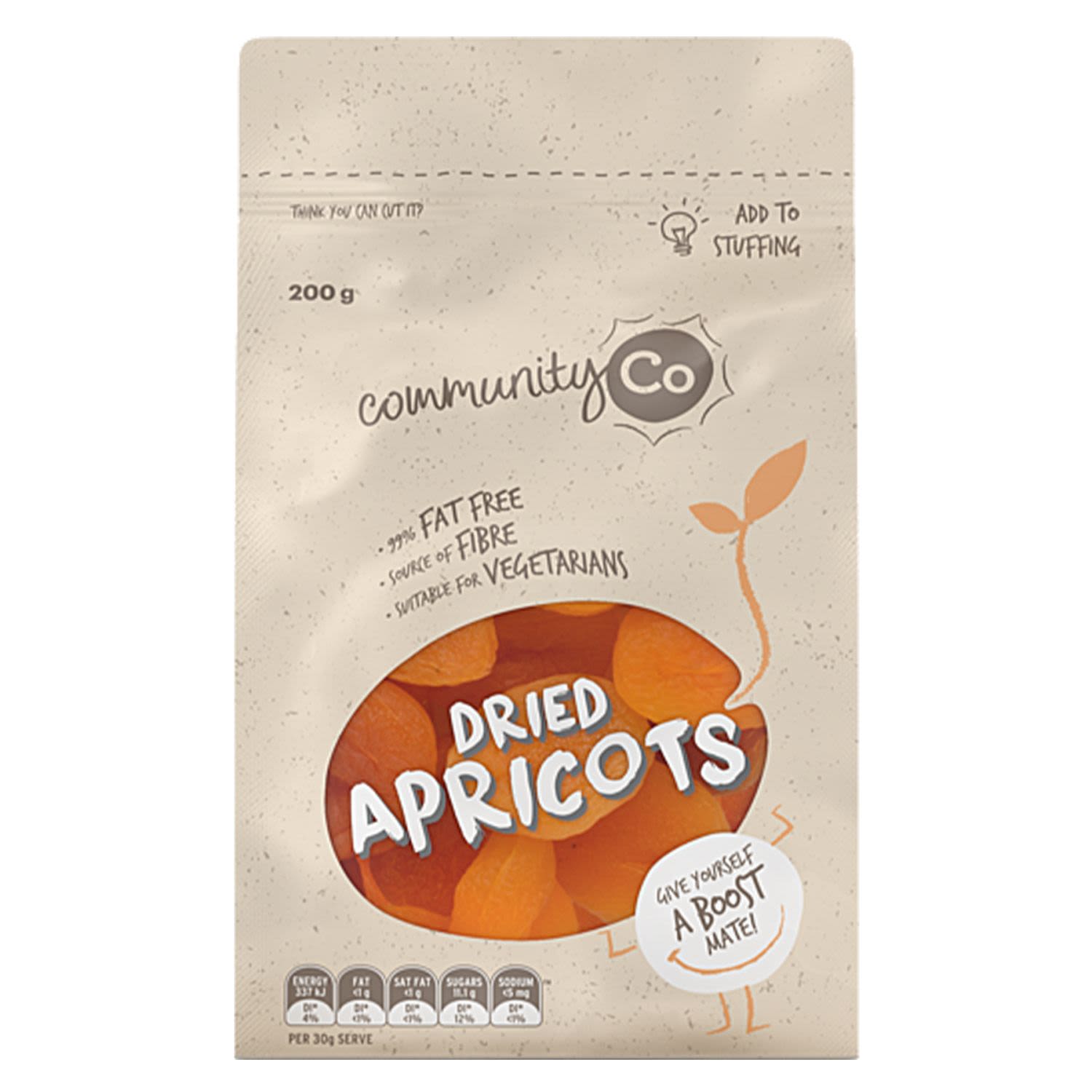 Community Co Dried Apricots, 200 Gram