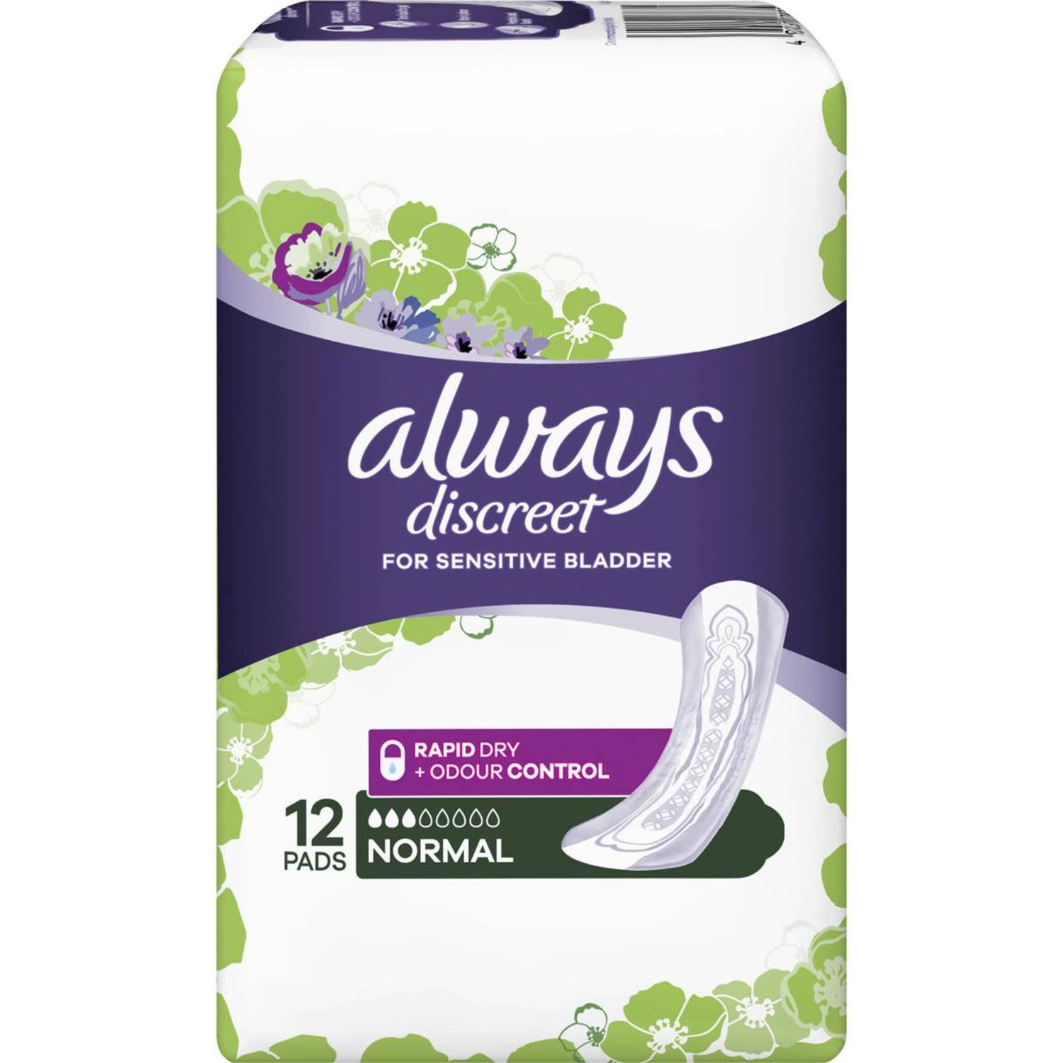 Always Discreet Pads Normal, 12 Each