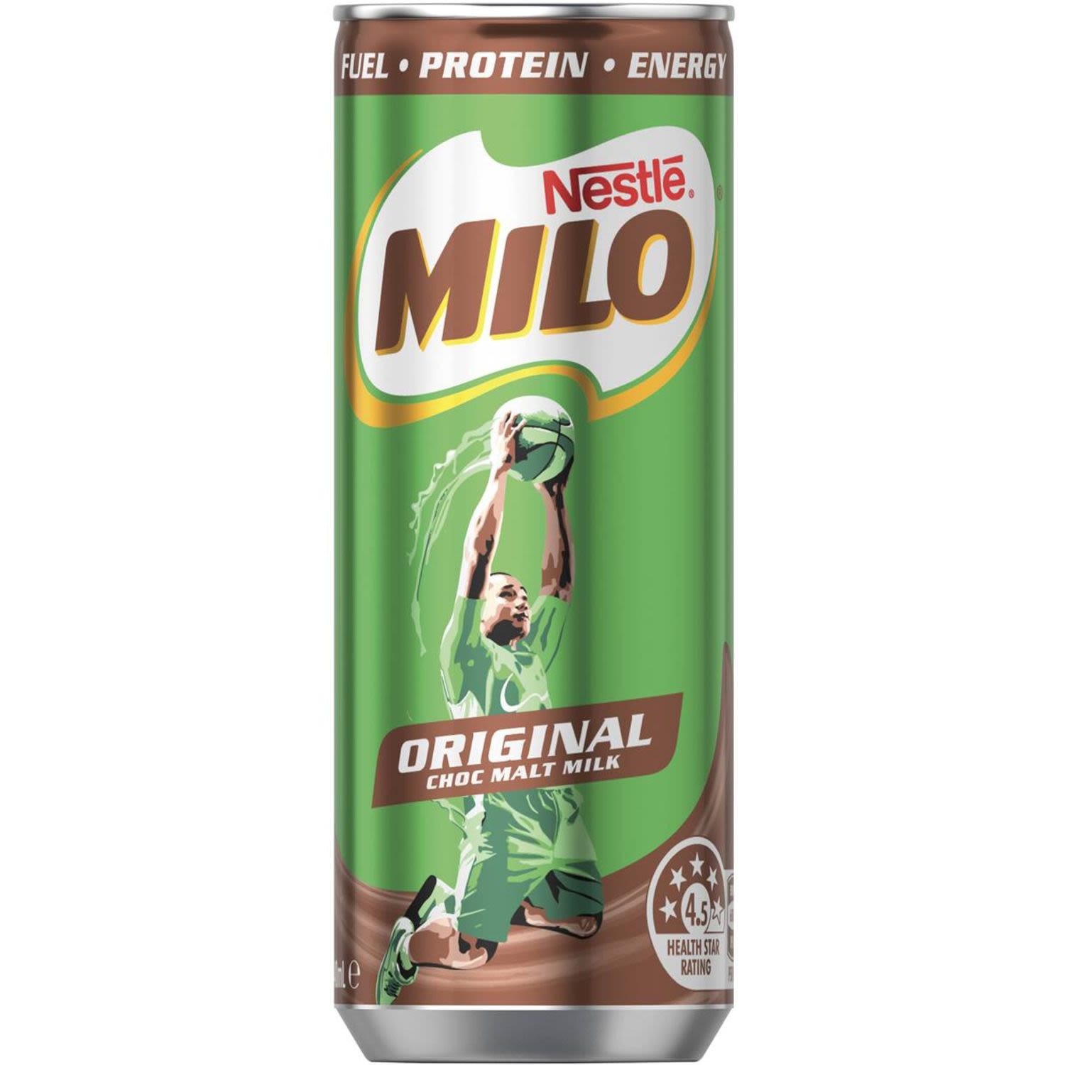 MILO® Original Can has the nourishing energy and delicious taste of MILO in a convenient, on the go format.<br/><br/>With a unique combination of nutrients MILO can scores 4.5 on the health star rating.<br/><br/>7 vitamins and minerals to support effective energy release in the body with 8g of protein.<br/><br/>Both can and tab are recyclable.<br/><br/>You can now enjoy the great taste of MILO wherever you are!<br /> <br />