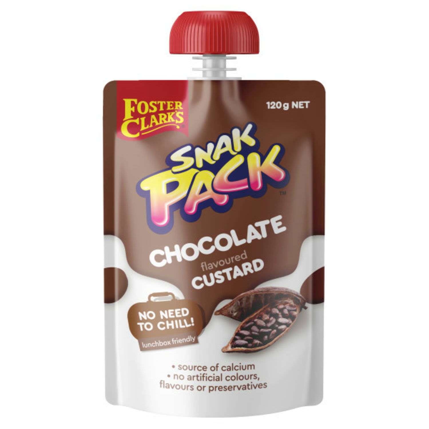 Foster Clark's Snak Pack Custard Pouch Chocolate, 120 Gram