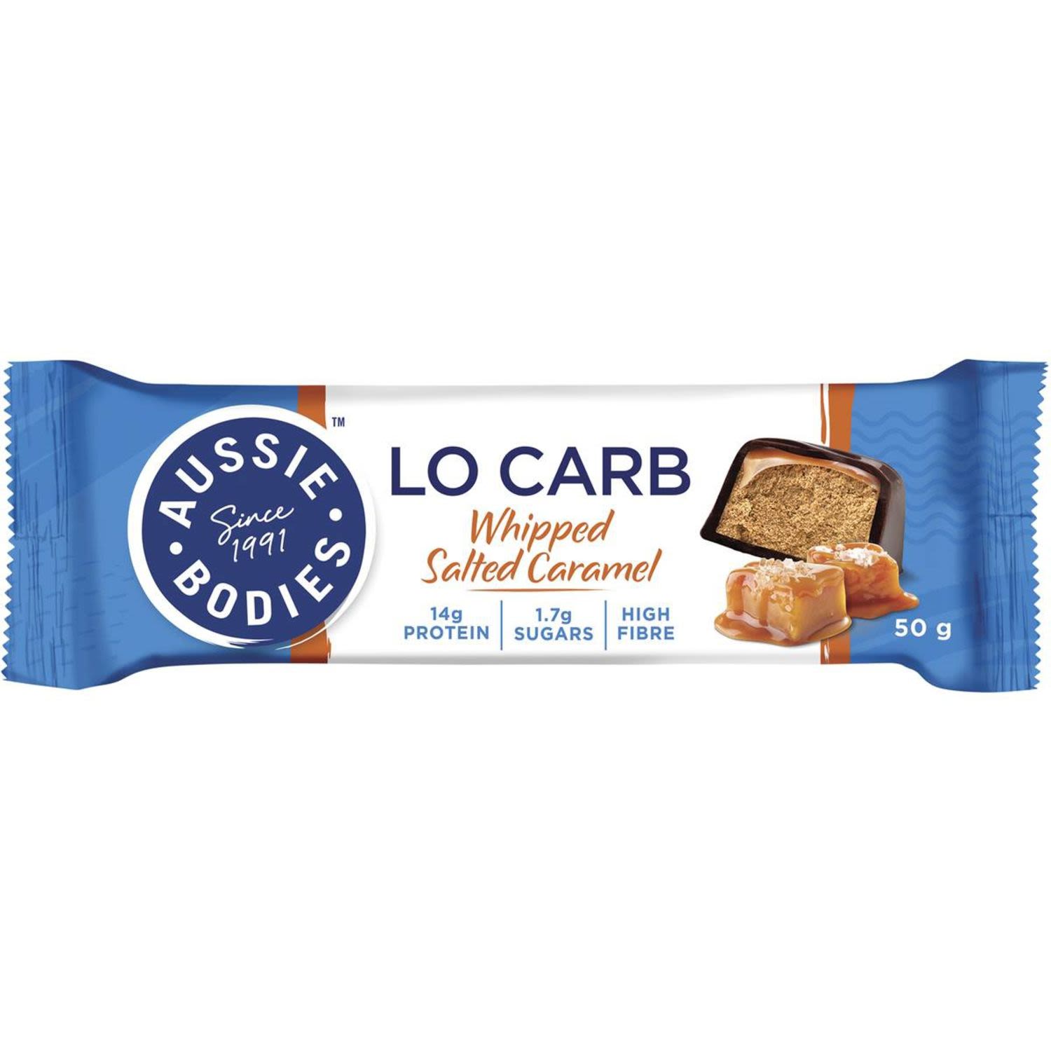 Aussie Bodies Lo Carb Whipped Salted Caramel Bar, 50 Gram