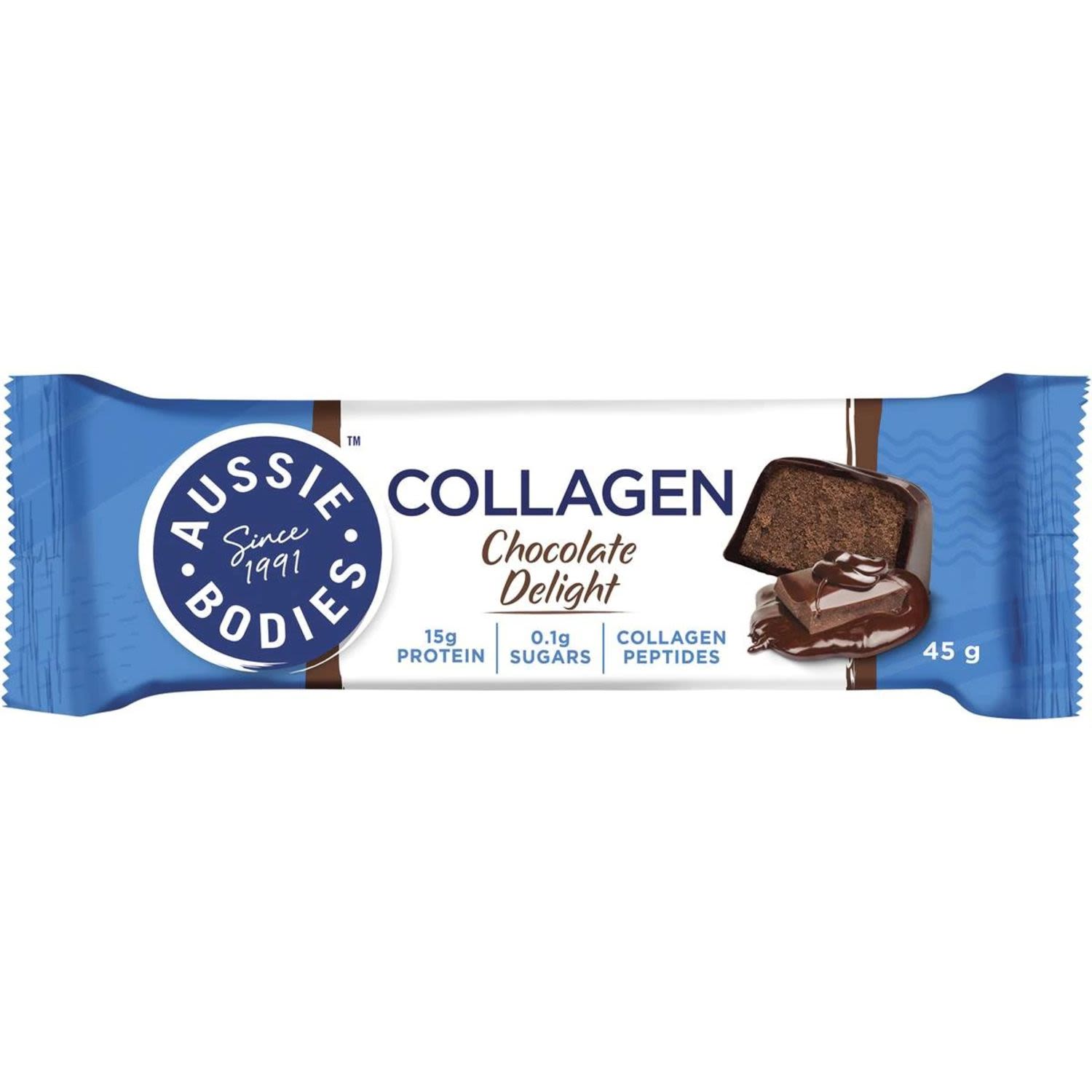Aussie Bodies Collagen Protein Bar Chocolate, 45 Gram