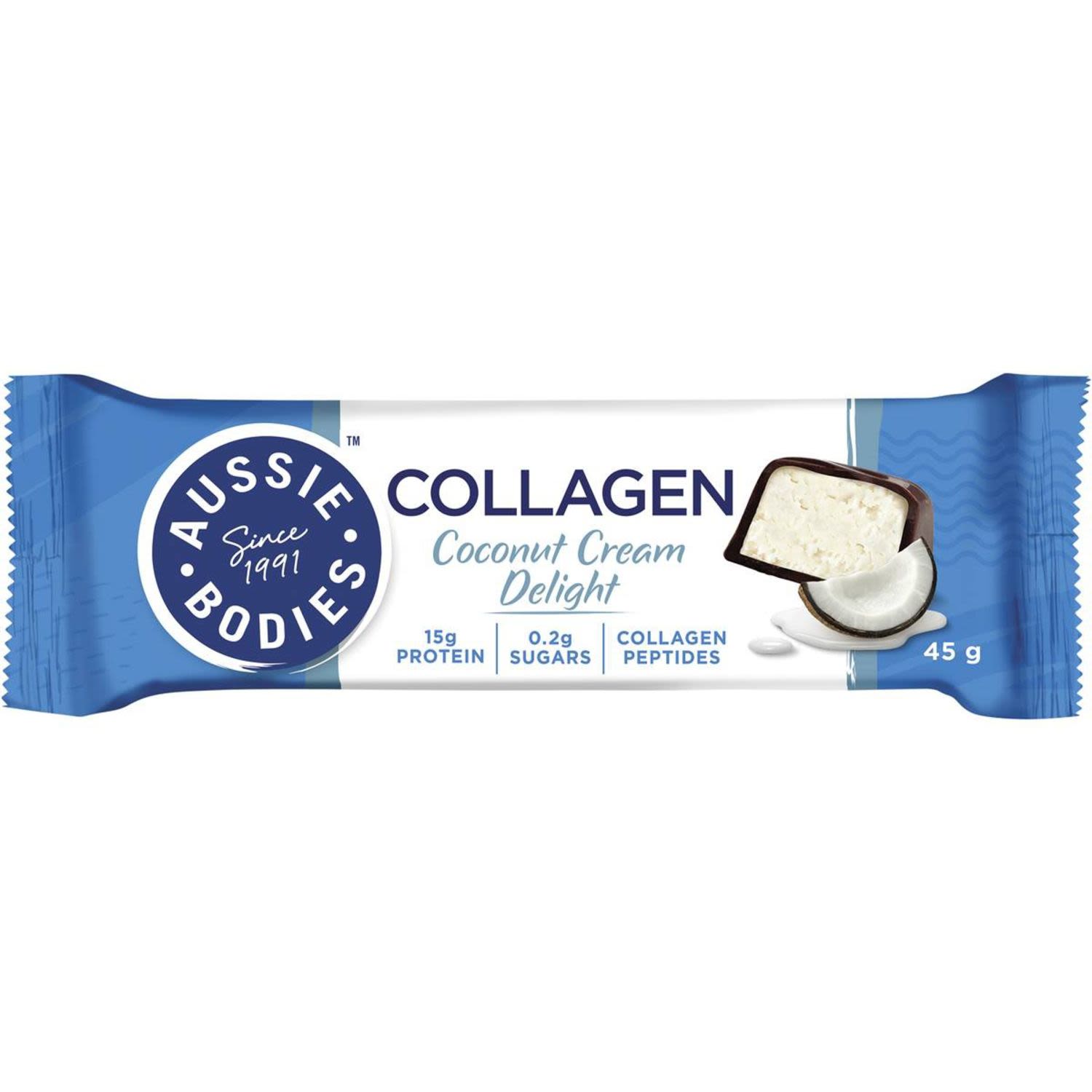 Aussie Bodies Collagen Coconut Cream Delight Bar, 45 Gram