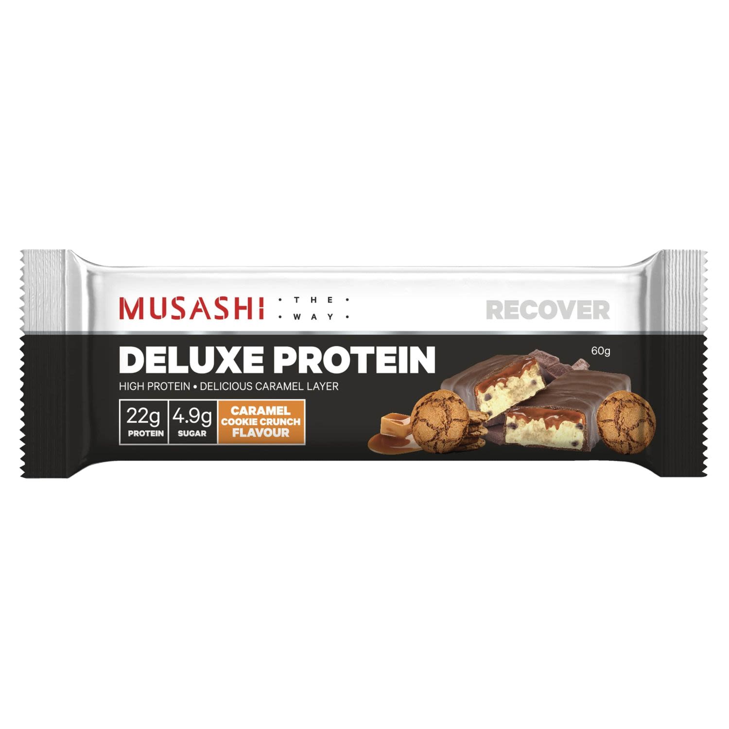 Musashi Deluxe Protein Bar Caramel Cookie Crunch, 60 Gram