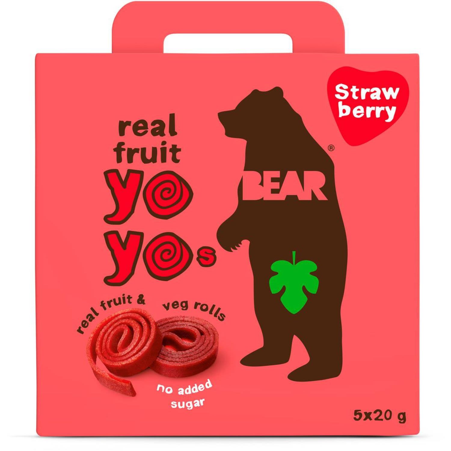 Bear Nibbles Fruit Rolls Strawberry, 5 Each