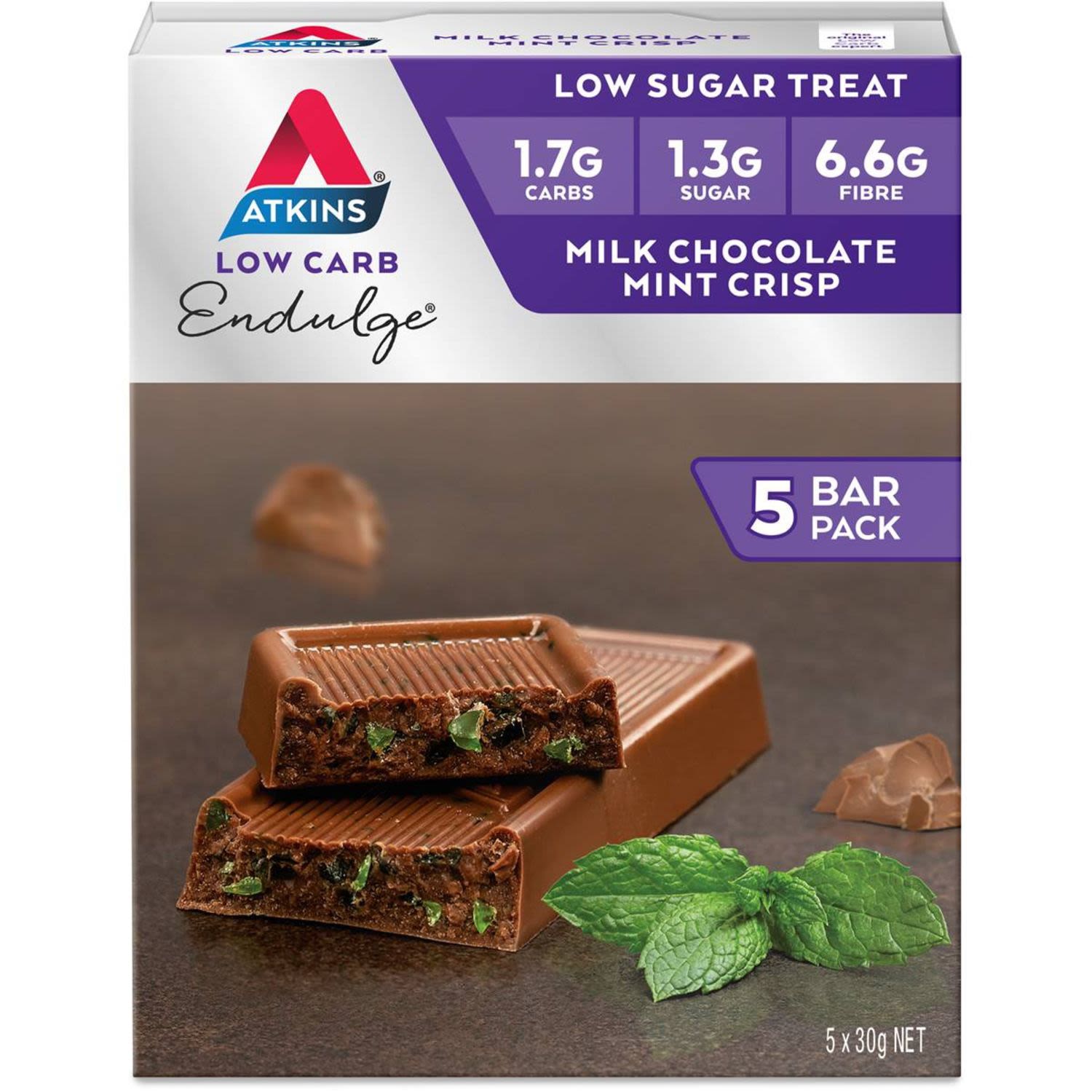 Atkins Low Carb Endulge Milk Chocolate Mint Crisp, 5 Each