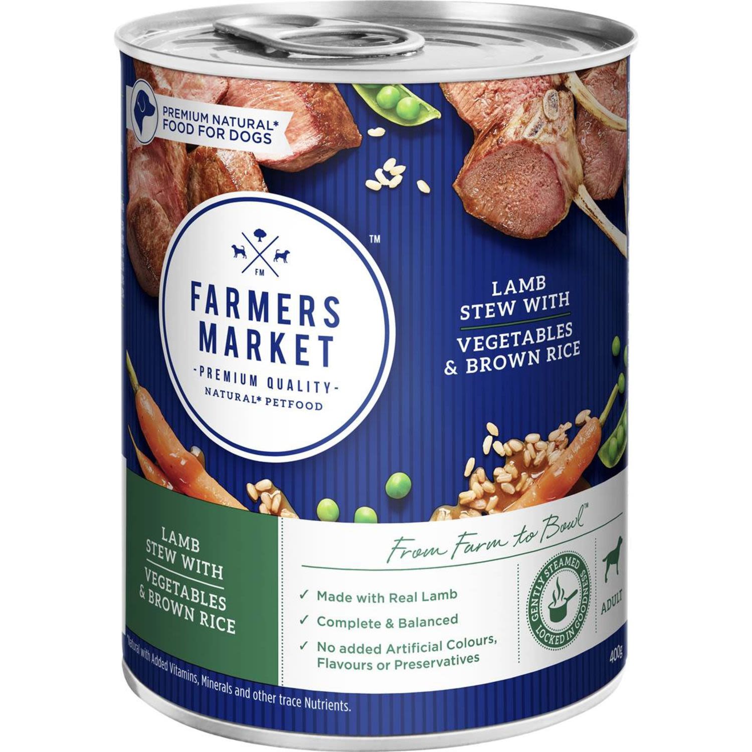 Farmers Market Lamb Stew With Vegetable & Brown Rice Wet Dog Food, 400 Gram