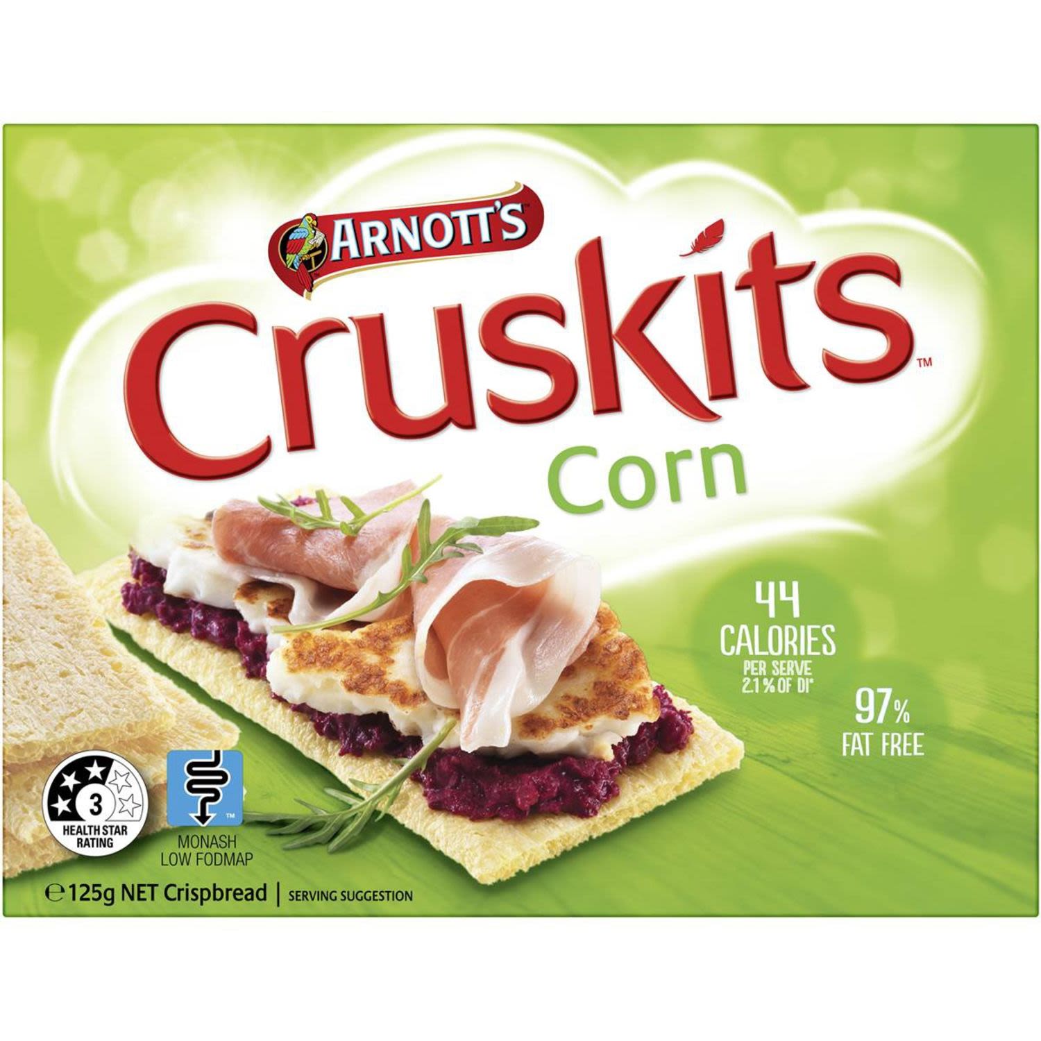 Arnott's Cruskits Corn 97% Fat Free, 125 Gram
