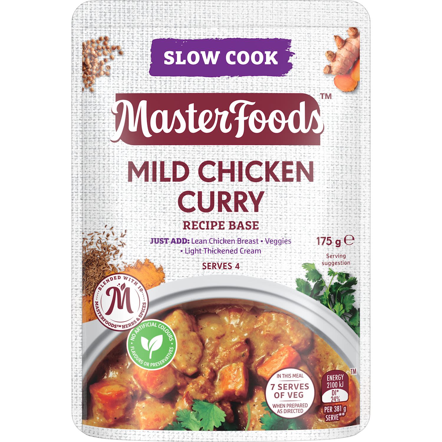 MasterFoods™ Mild Chicken Curry Recipe Base Slow Cook Pouch