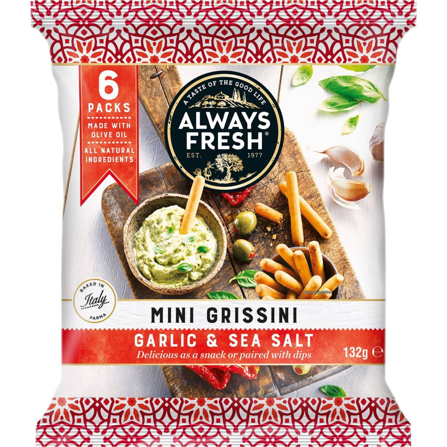 Always Fresh Mini Grissini Garlic, 6 Each