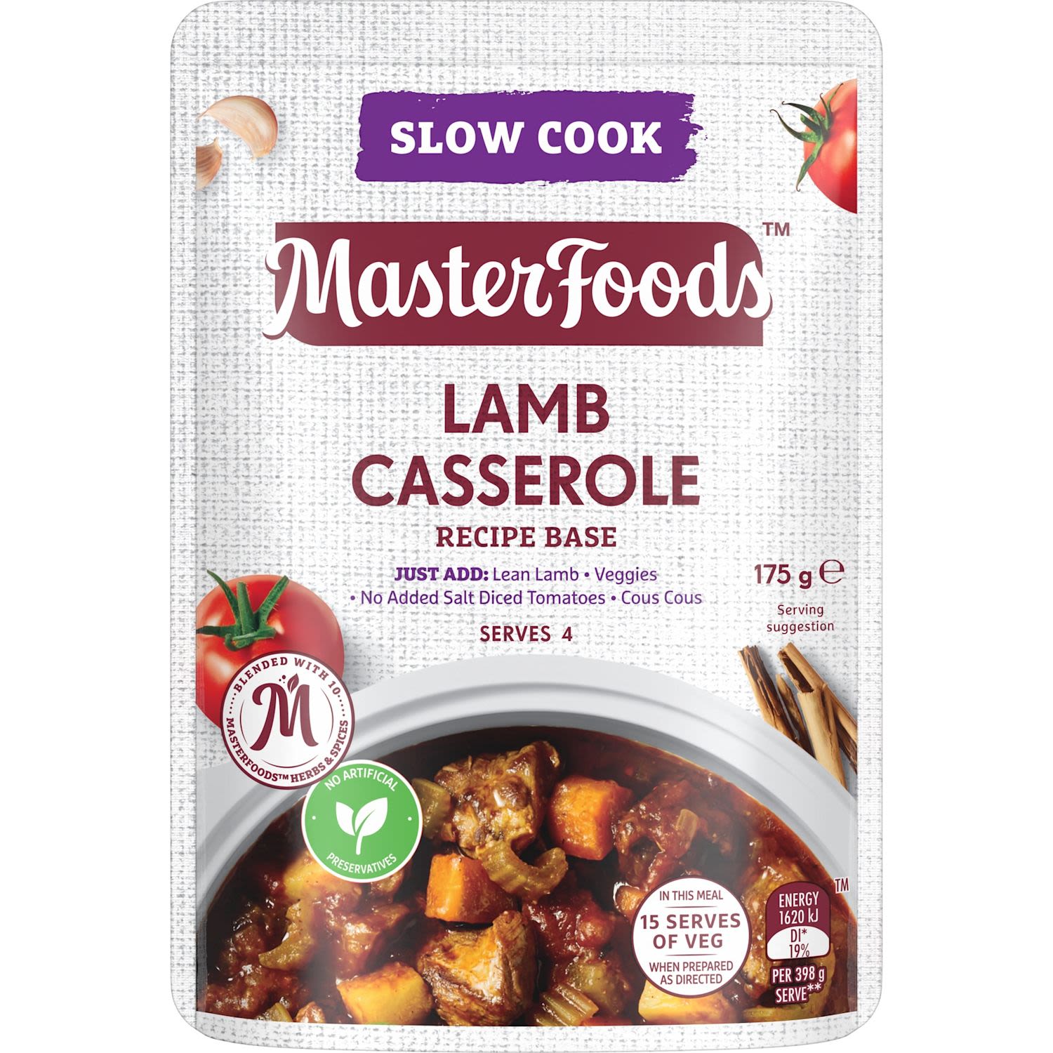 MasterFoods Lamb Casserole Slow Cook Recipe Base