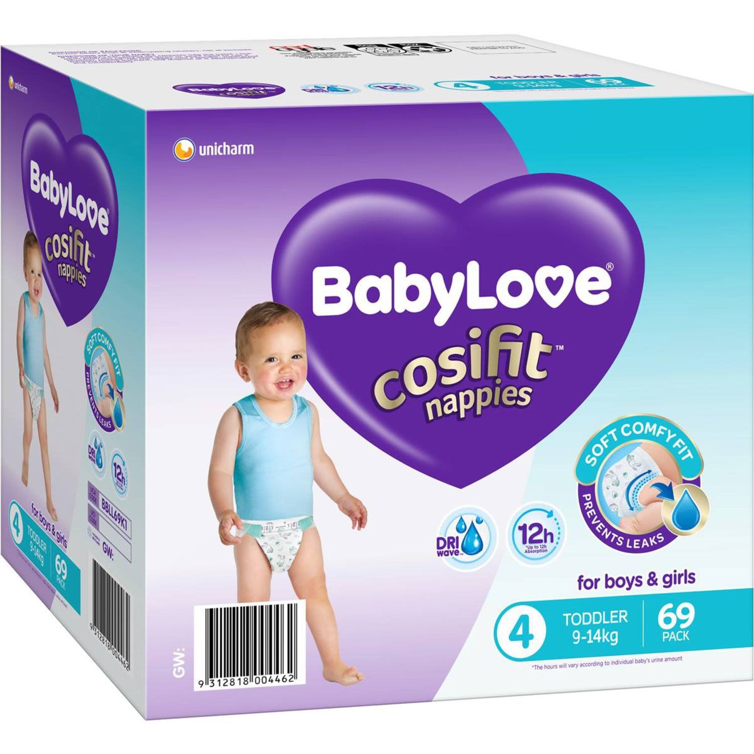 BabyLove Cosifit Jumbo Nappies Toddler, 69 Each