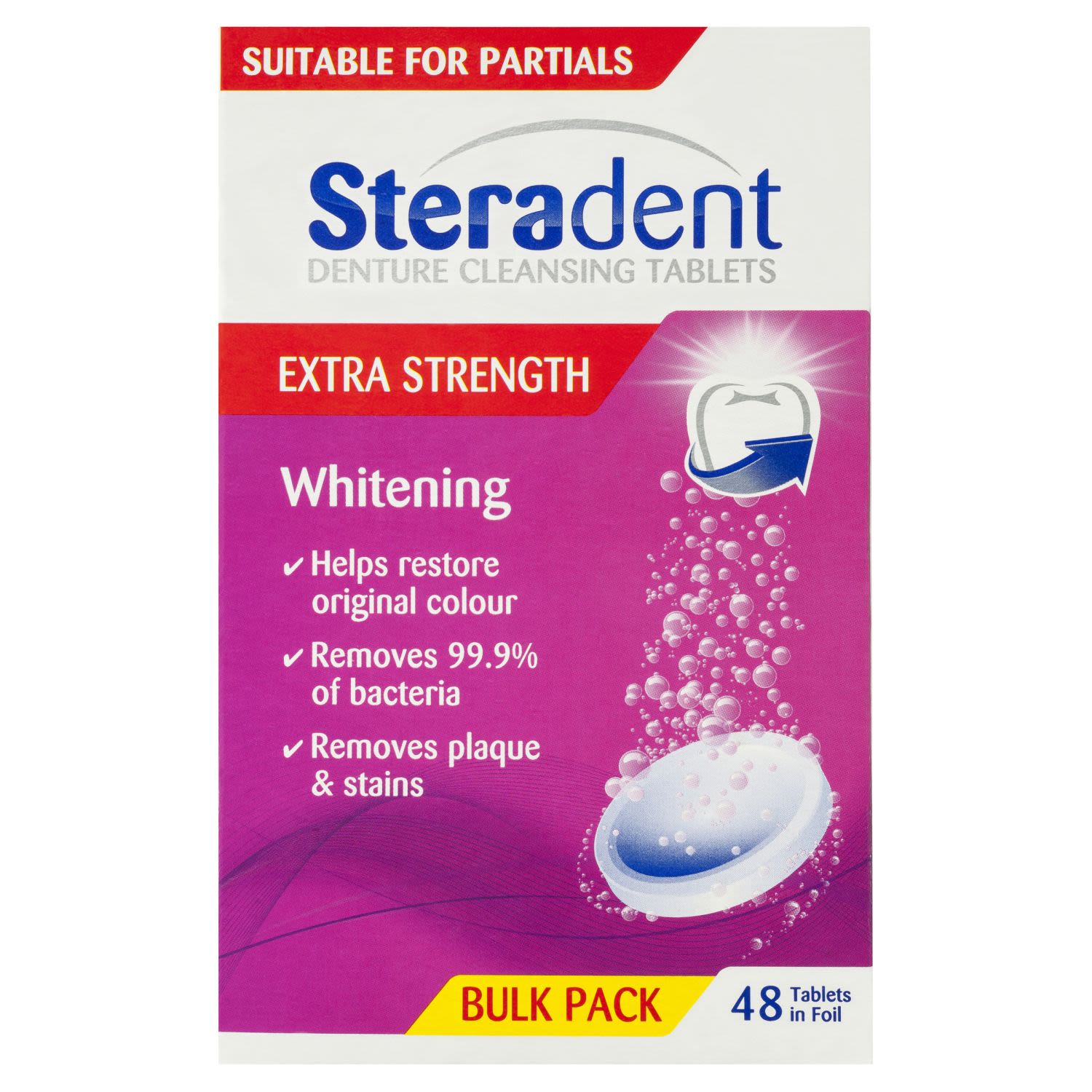 Steradent Denture Cleansing Tablets Arctic Tablets, 48 Each