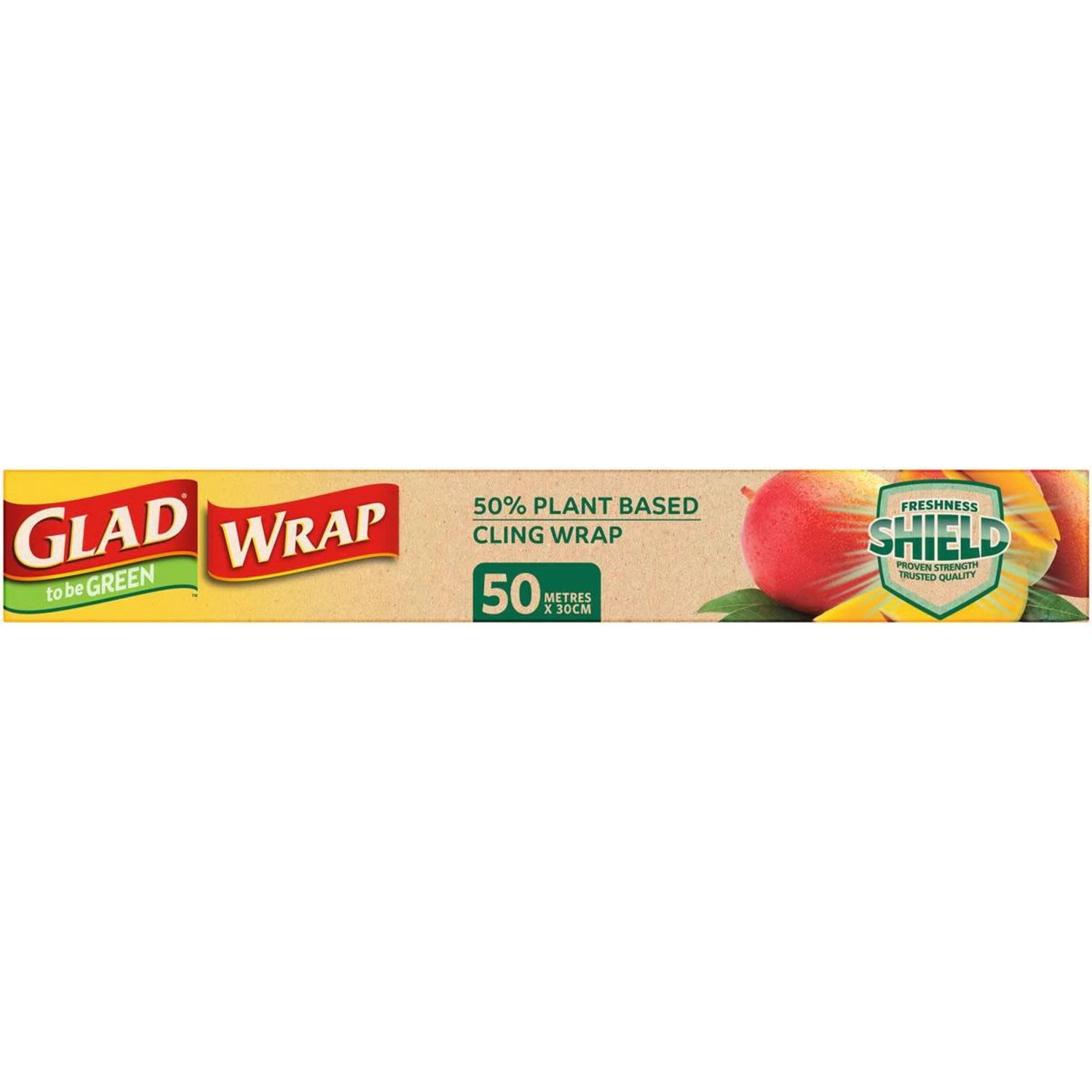 Glad To Be Green 50% Plant Based Cling Wrap 50m, 1 Each