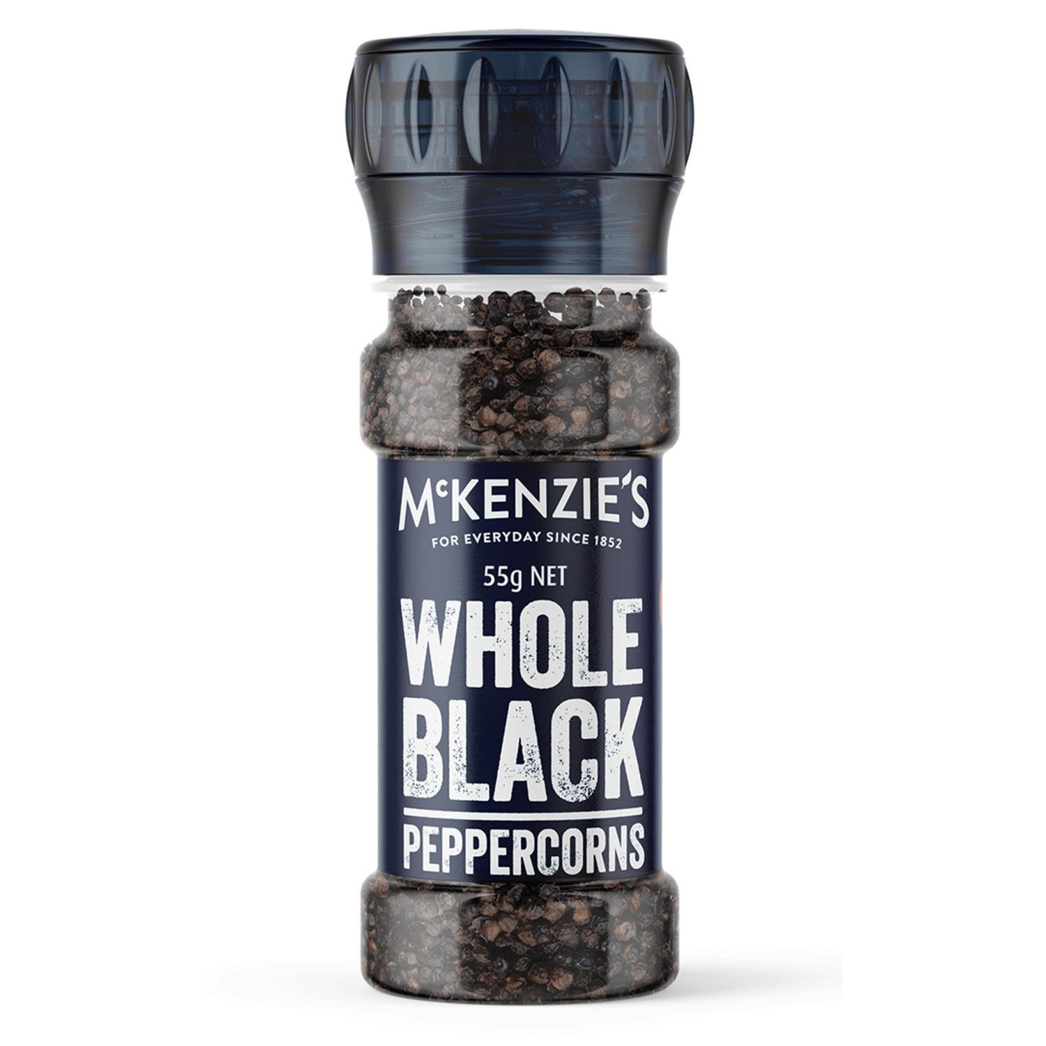 McKenzie's Whole Black Peppercorn Grinder, 55 Gram