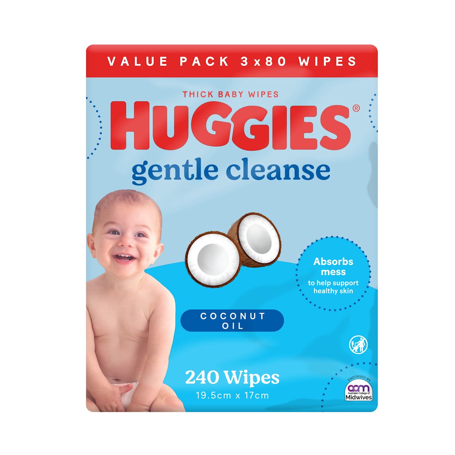 Huggies Wipes With Coconut 80 Wipes Per Pack
