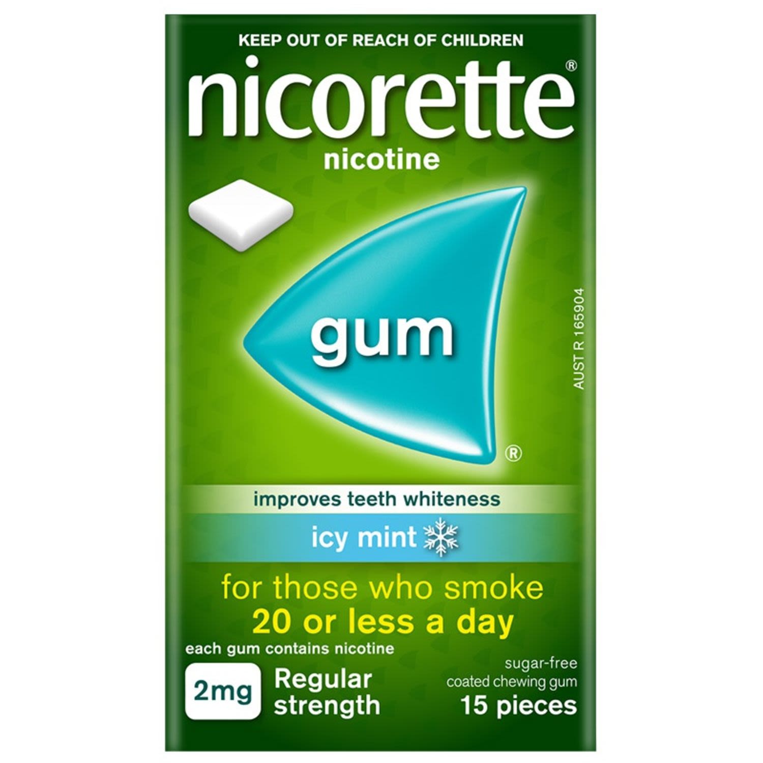 Nicorette Quit Smoking Gum Icy Mint 2 Mg, 15 Each