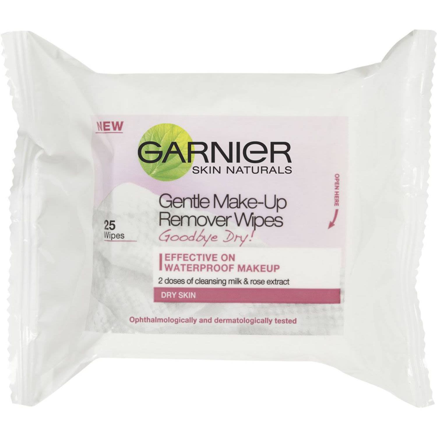Garnier Dry Skin Make Up Remover Wipes, 25 Each