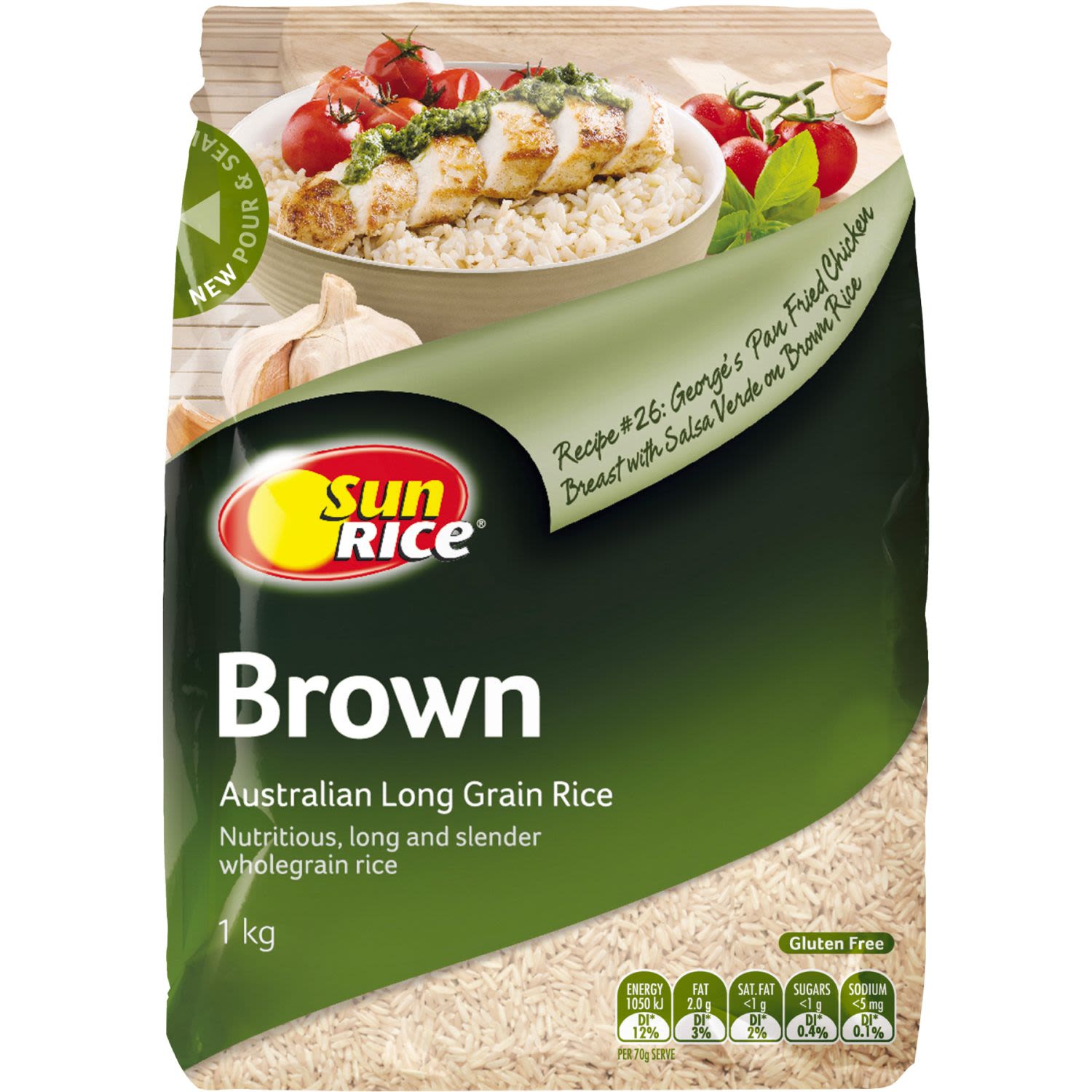 SunRice Long Grain Brown Rice, 1 Kilogram