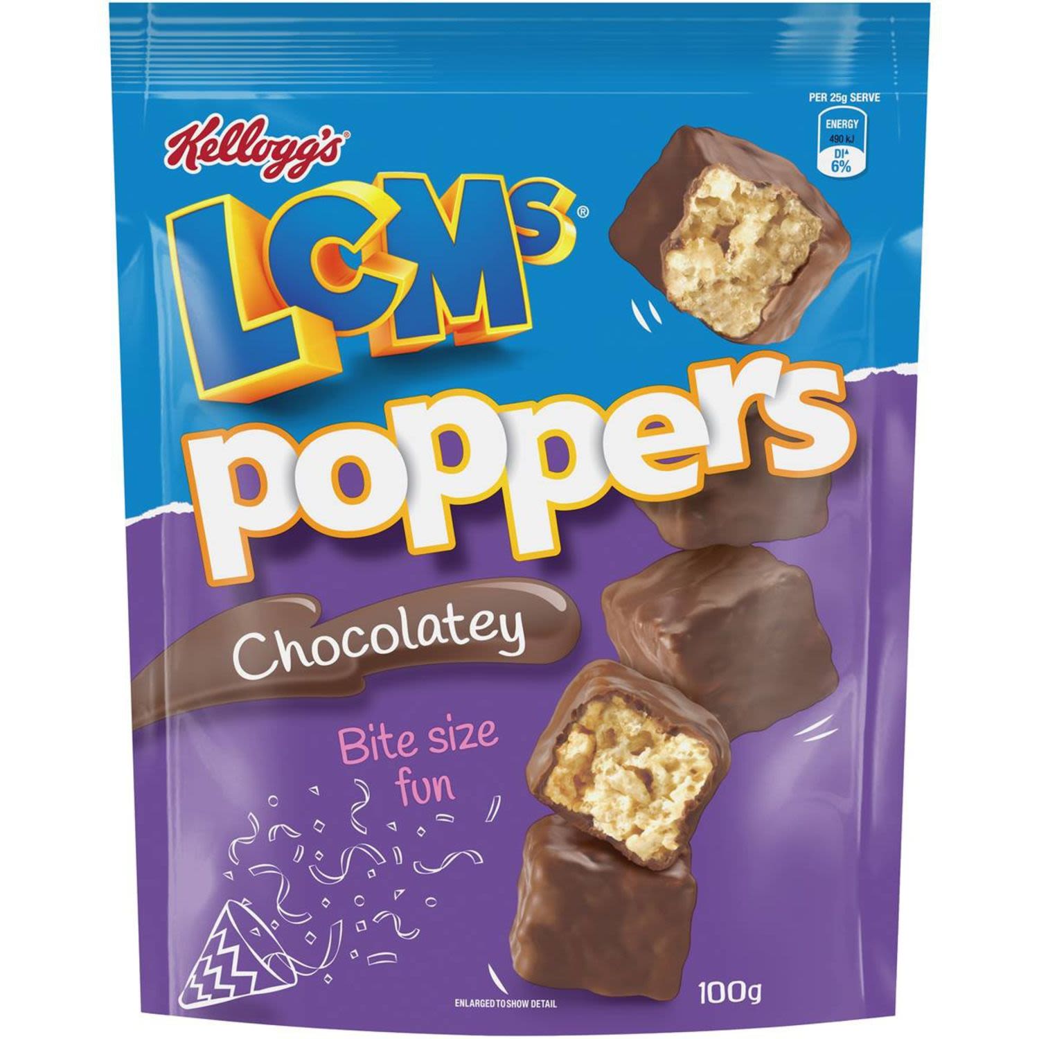 Kellogg's LCMs Poppers Chocolatey Snack Bites, 100 Gram