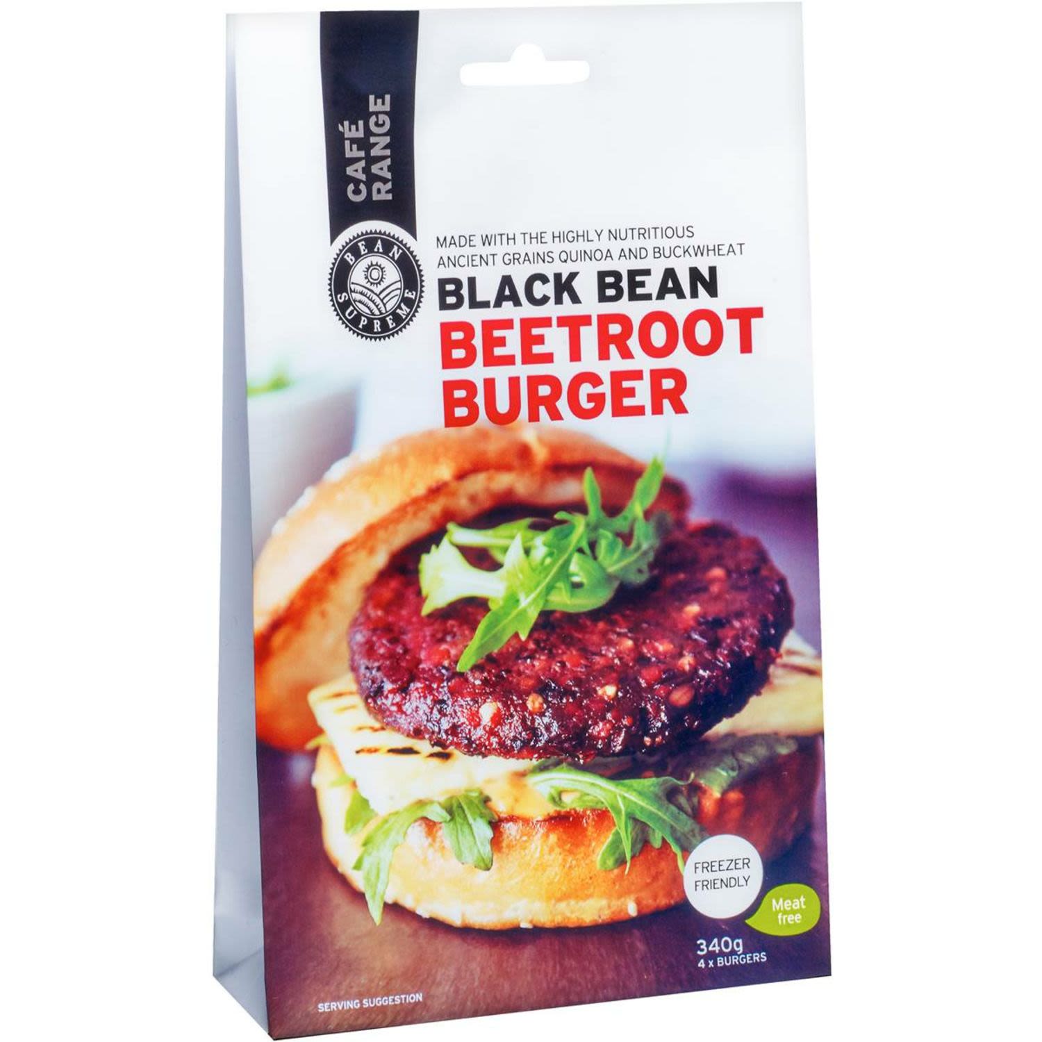 Bean Supreme Black Bean & Beetroot Burger, 340 Gram