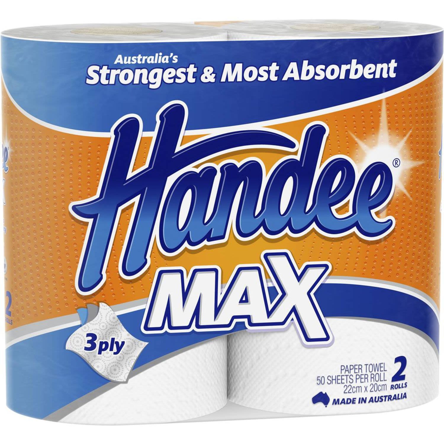 Handee Max Paper Towel White 3ply, 2 Each
