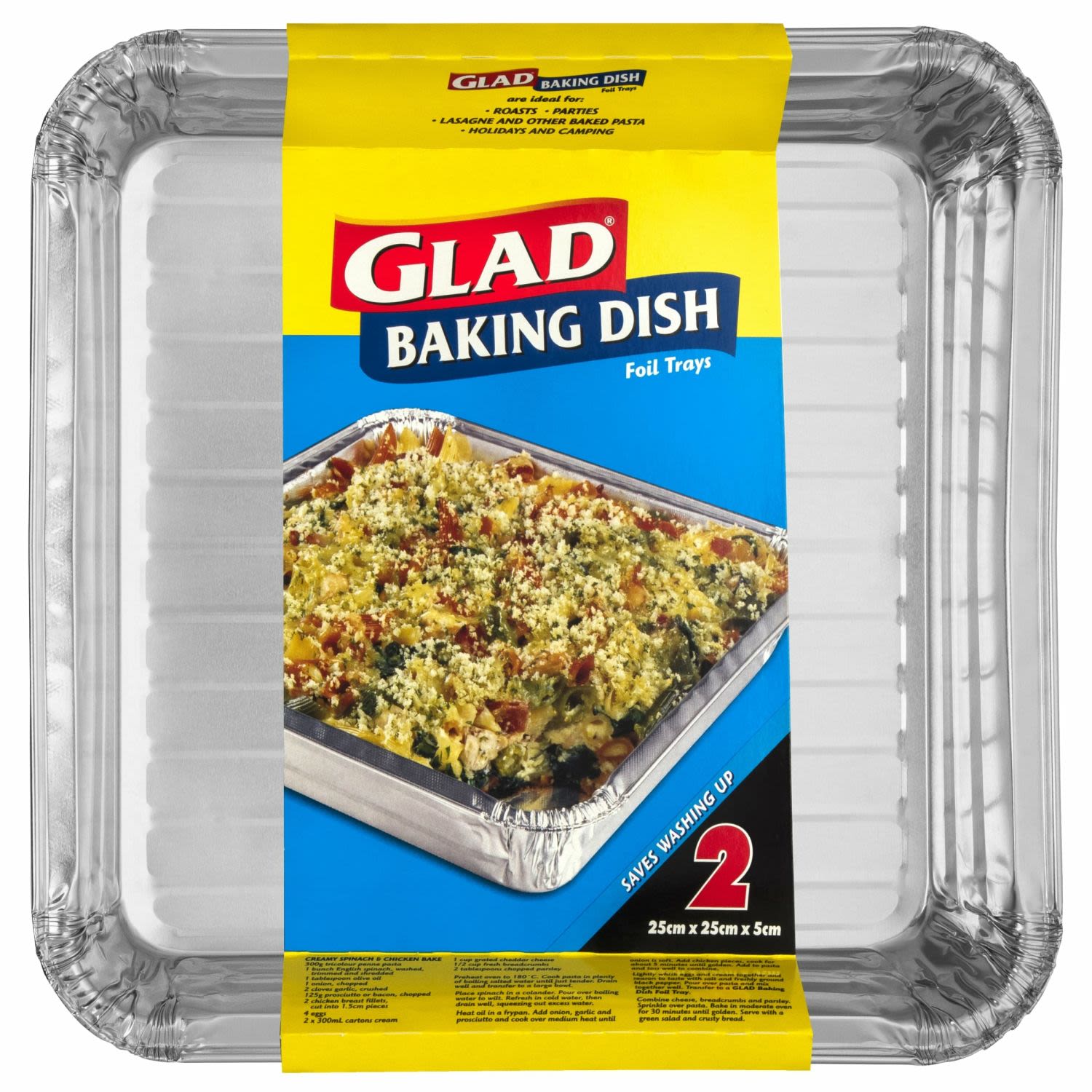 Glad Baking Dish Foil Trays, 2 Each