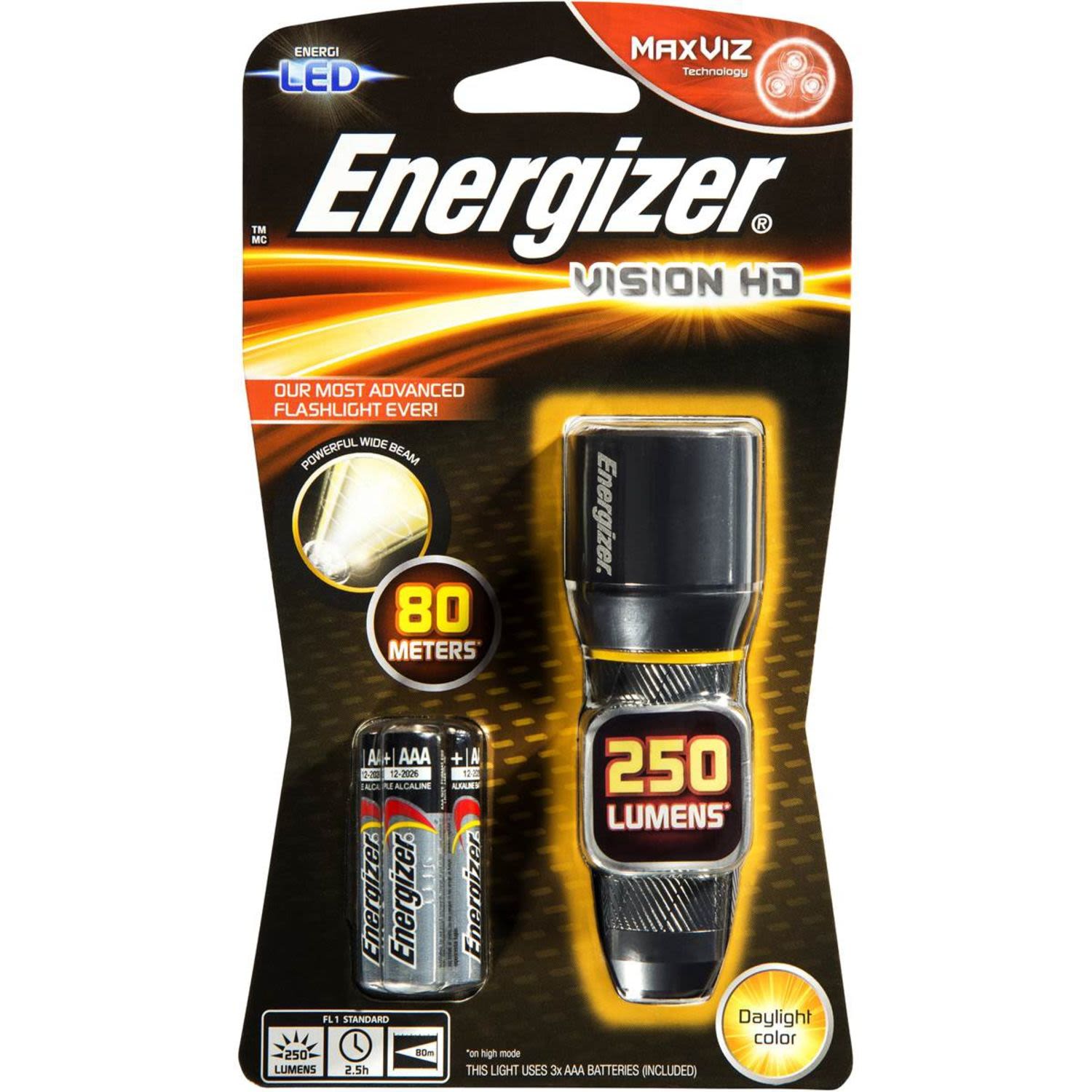 Energizer Vision HD Performance 3 AAA Torch, 1 Each